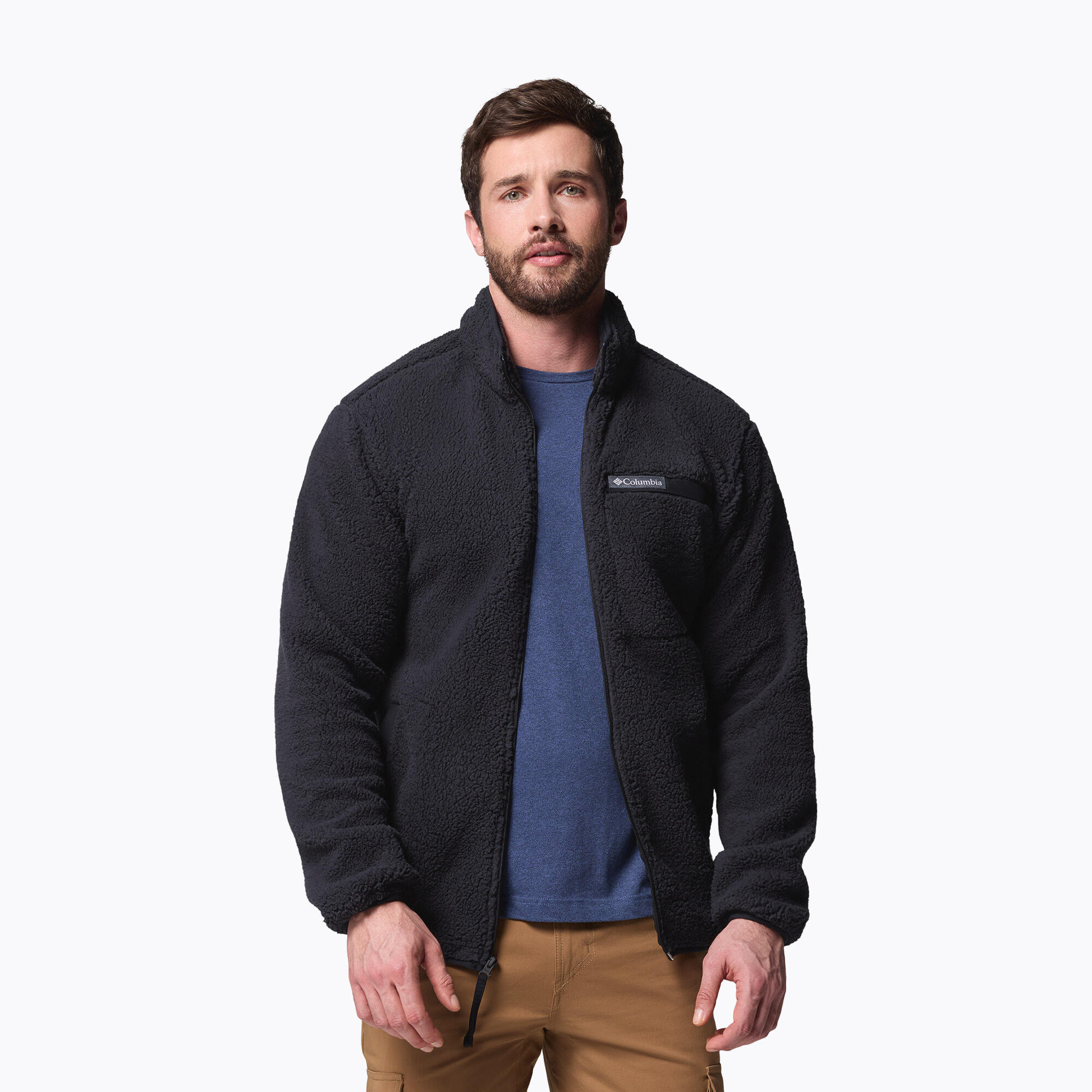 Casaco masculino Columbia Rugged Ridge High Pile com zíper completo 5/7