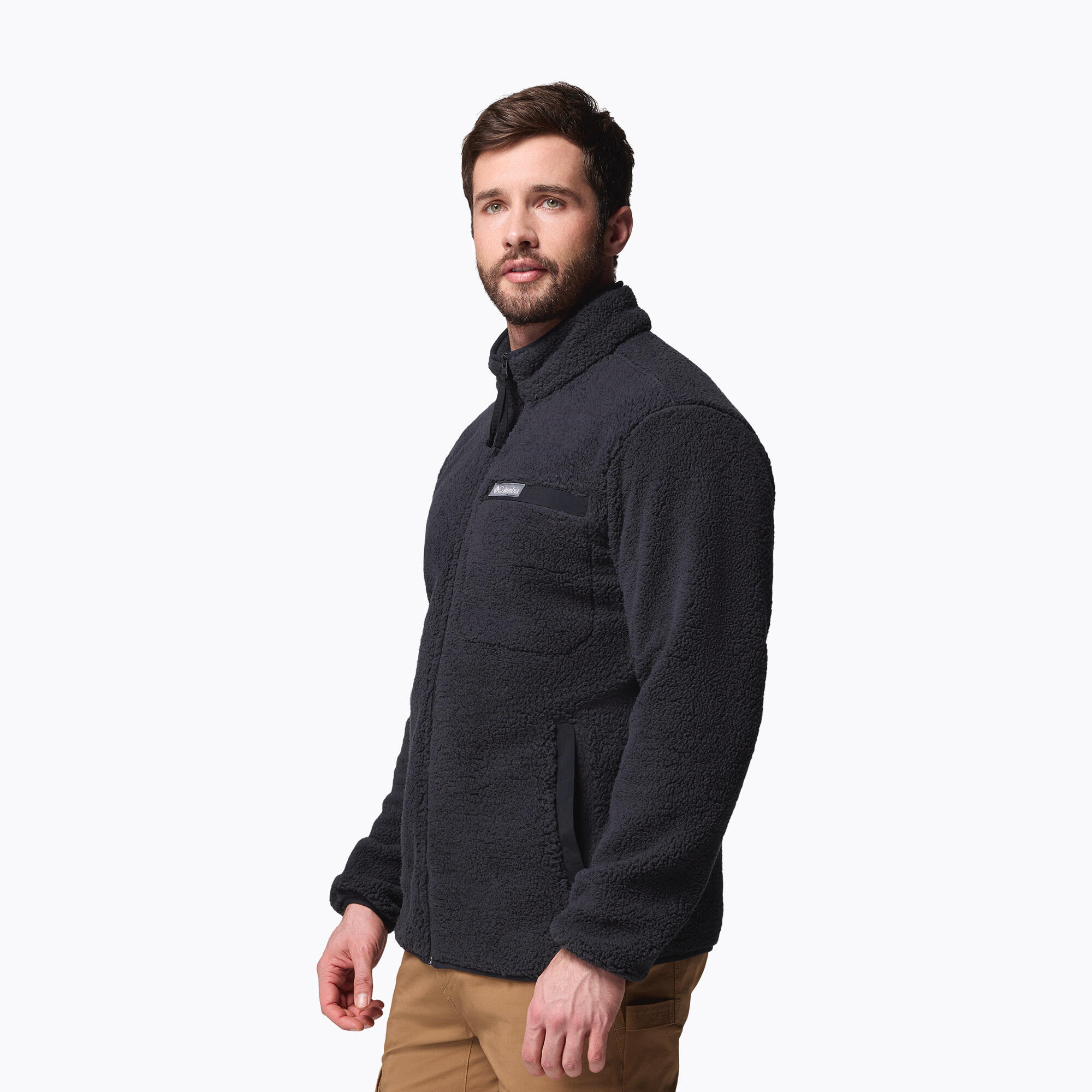 Casaco masculino Columbia Rugged Ridge High Pile com zíper completo 4/7