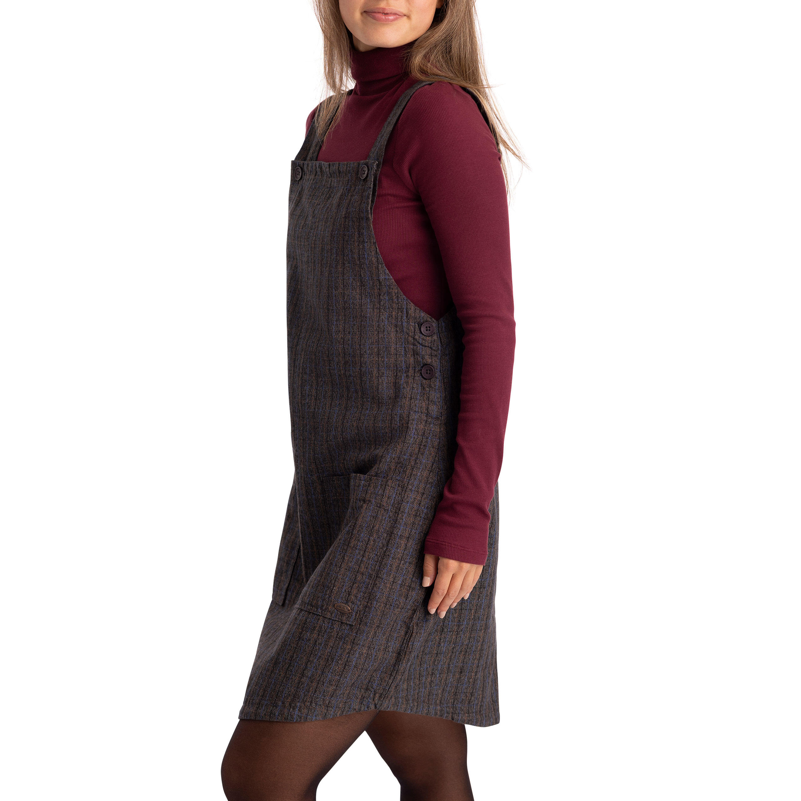 Trespass Twirl - Abito casual femminile a quadri grigio scuro 5/5