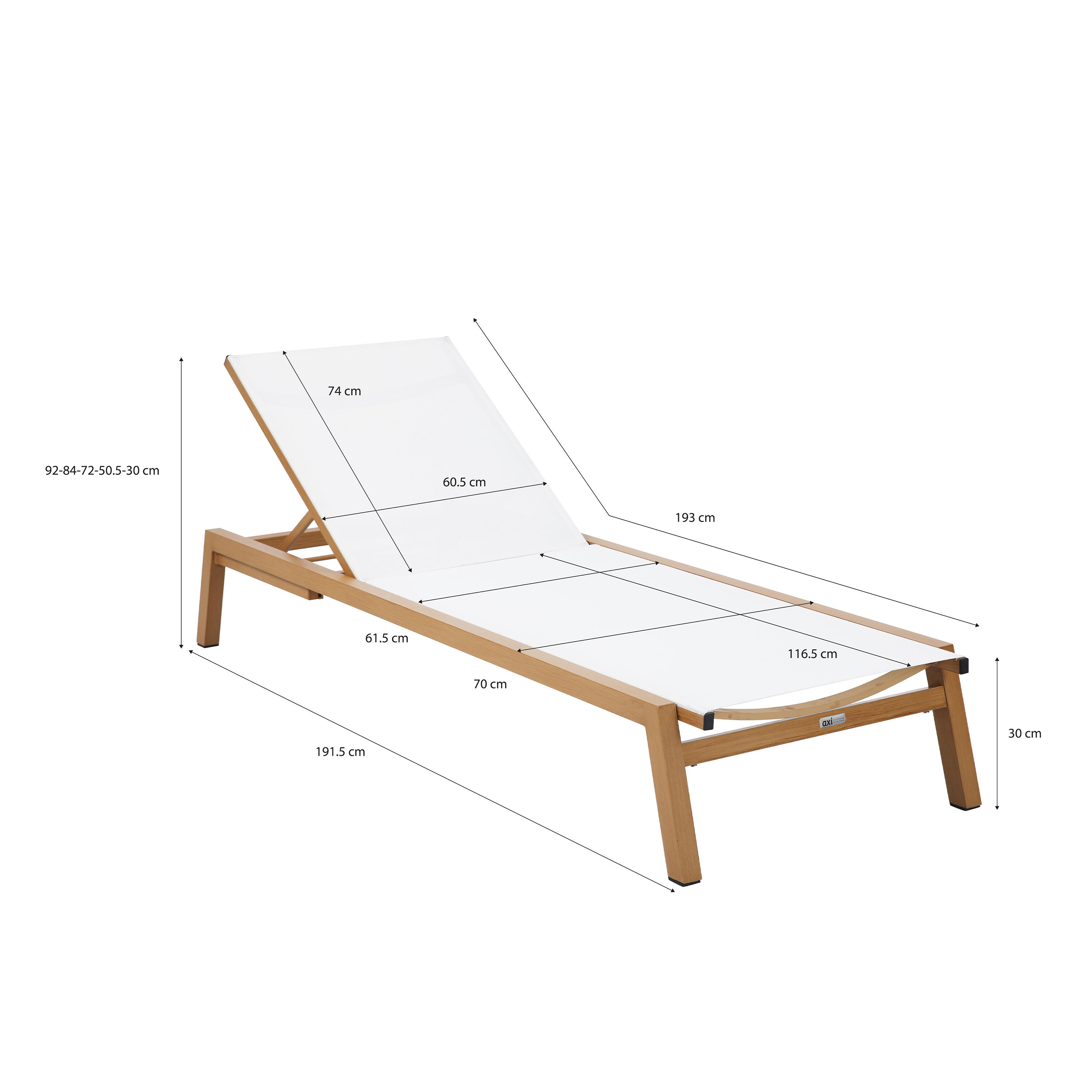 Chaise Longue Réglable en 5 positions - Beige 4/7