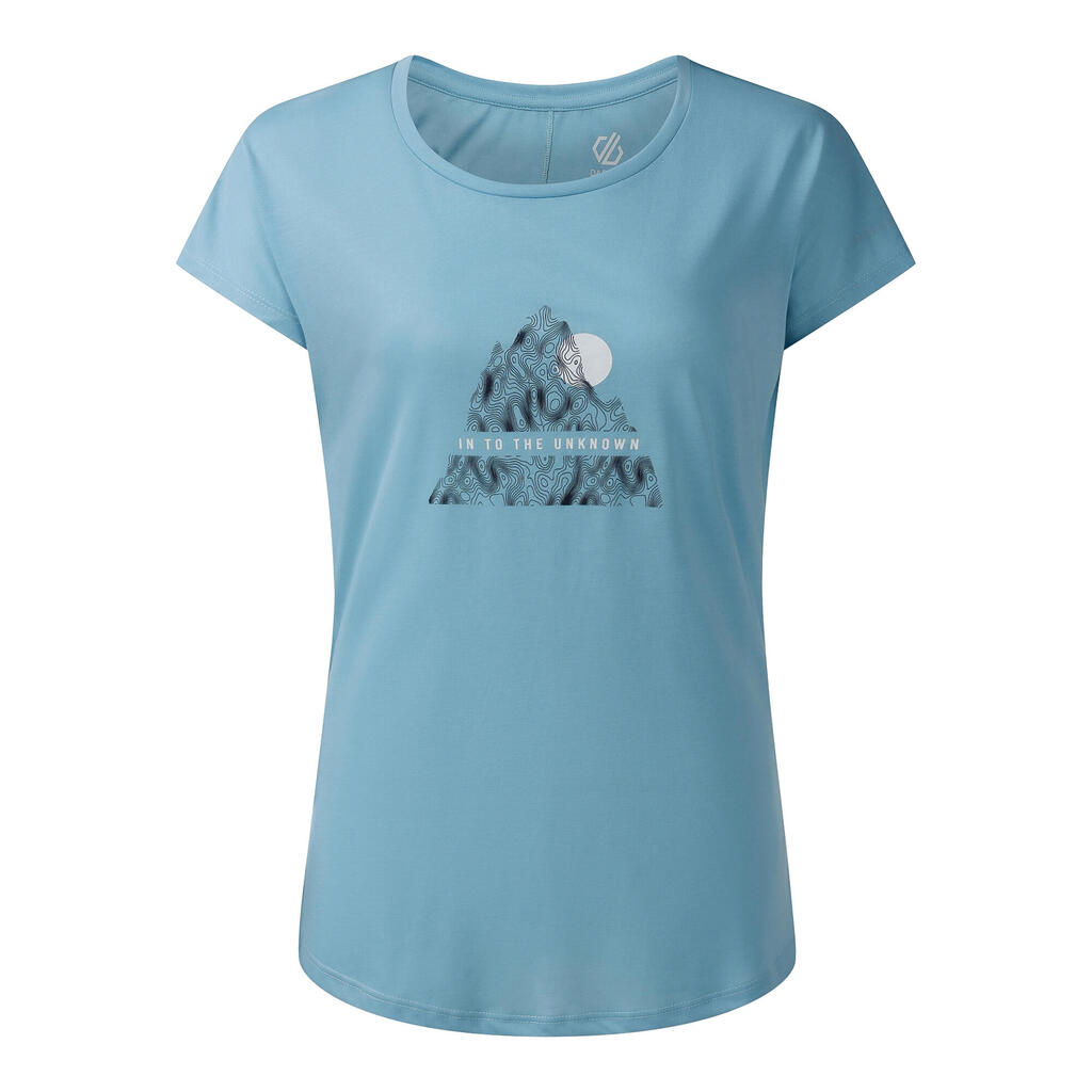 Womens/Ladies Serenity Abstract Mountain TShirt (Nordic Blue)