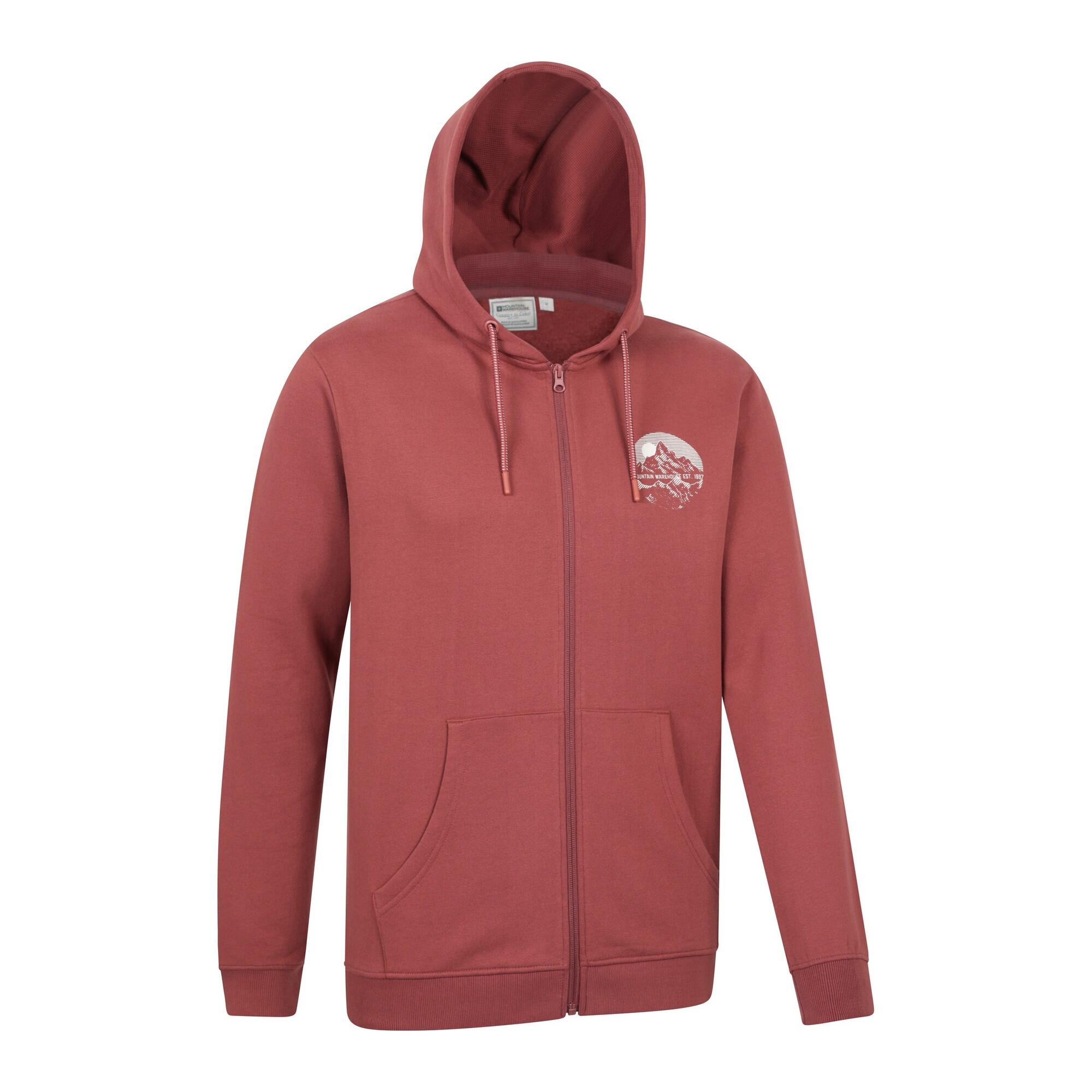 "Adventure" Hoodie mit durchgehendem Reißverschluss für Herren Rostfarben 3/4