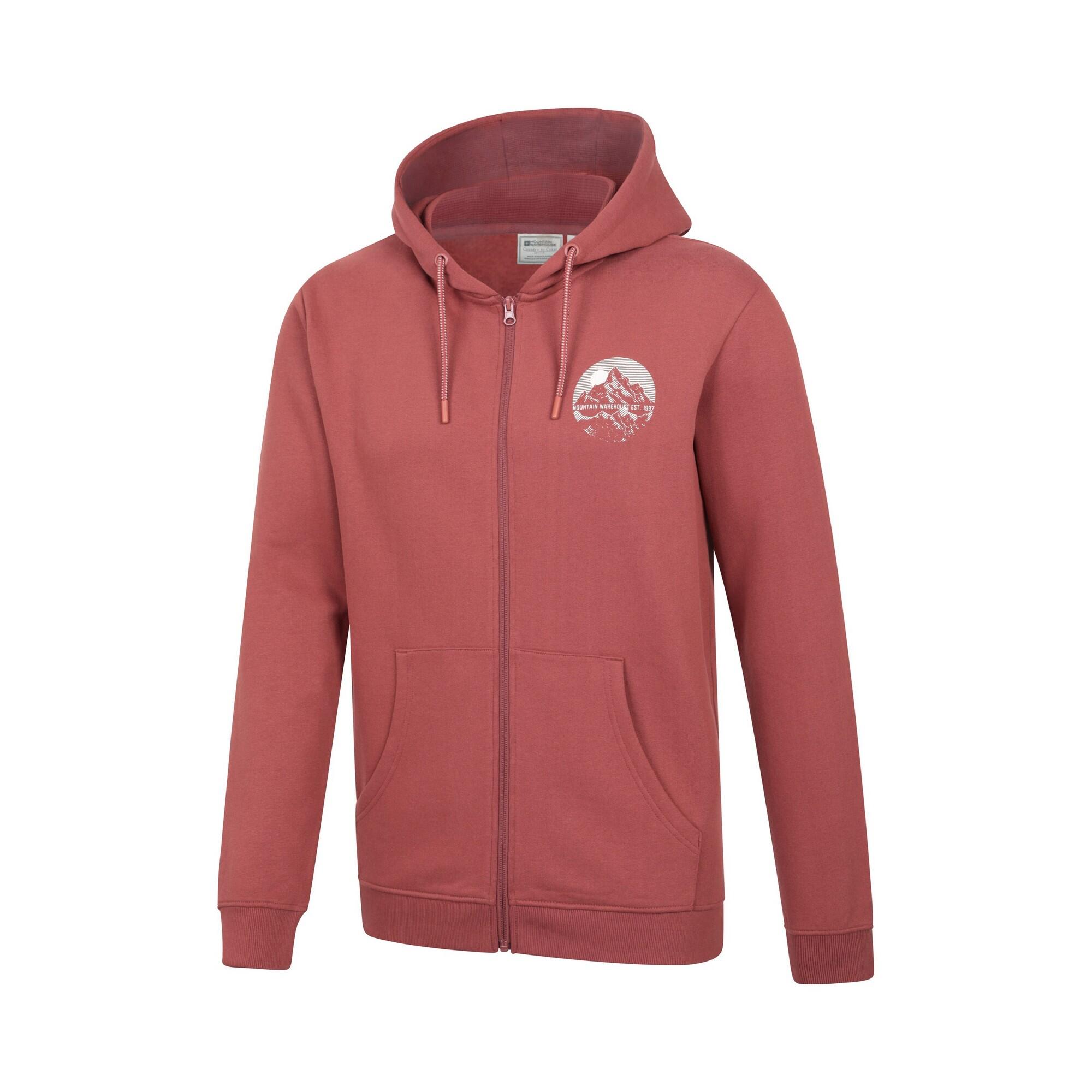 "Adventure" Hoodie mit durchgehendem Reißverschluss für Herren Rostfarben 4/4