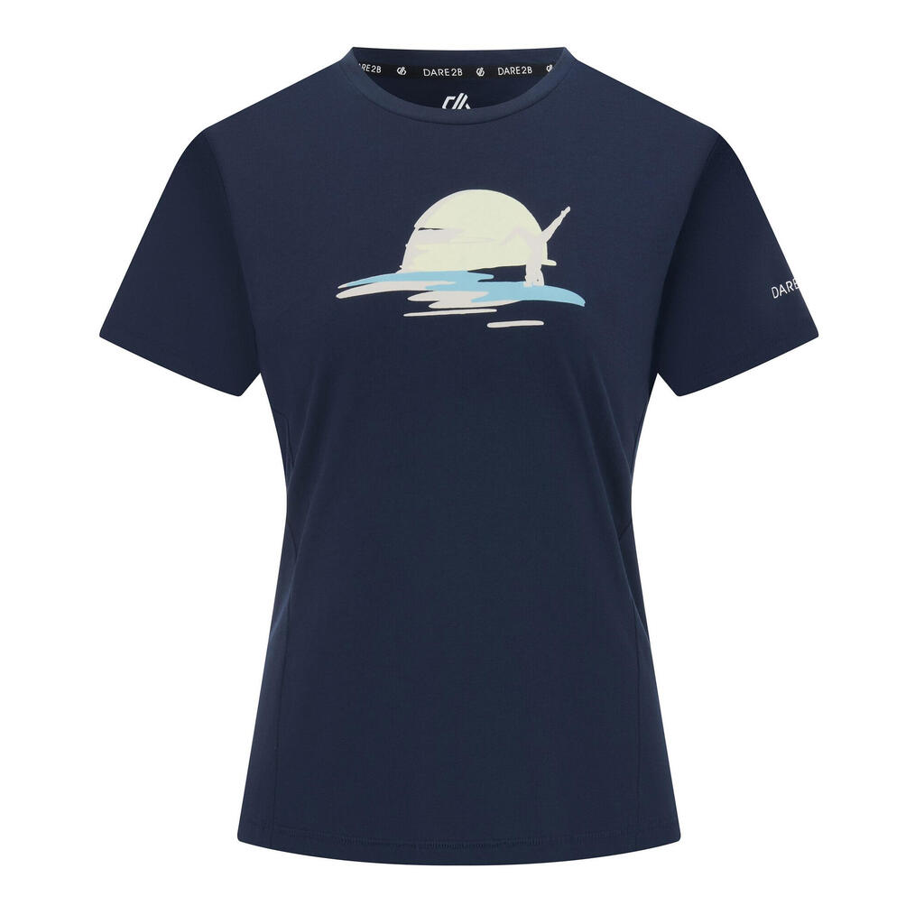 Womens/Ladies Tranquility III Yoga Pose TShirt (Navy)