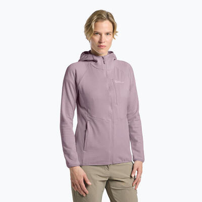 Dames fleecejack jack wolfskin kolbenberg hooded full zip