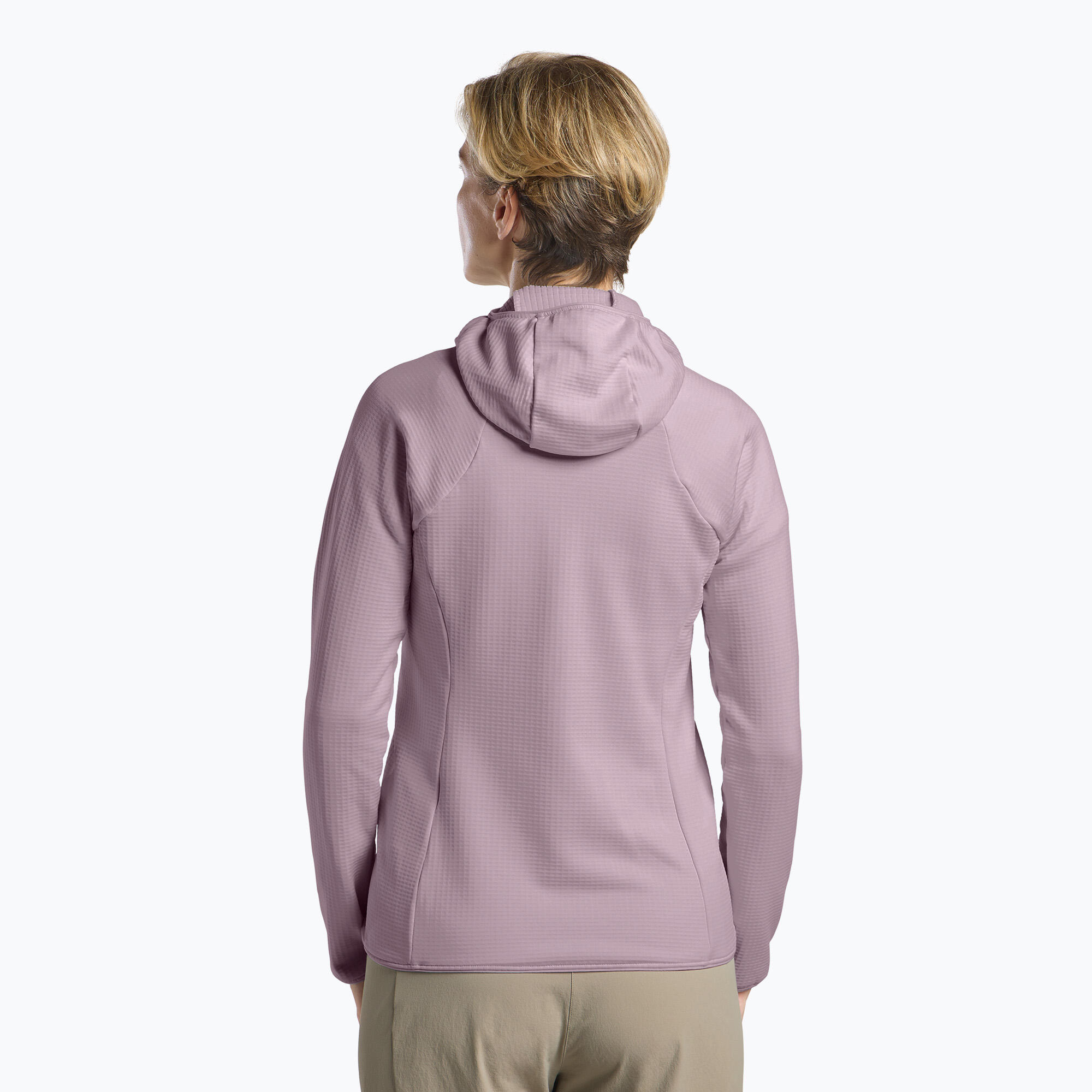 Casaco polar feminino Jack Wolfskin Kolbenberg com capuz e zíper completo 3/7