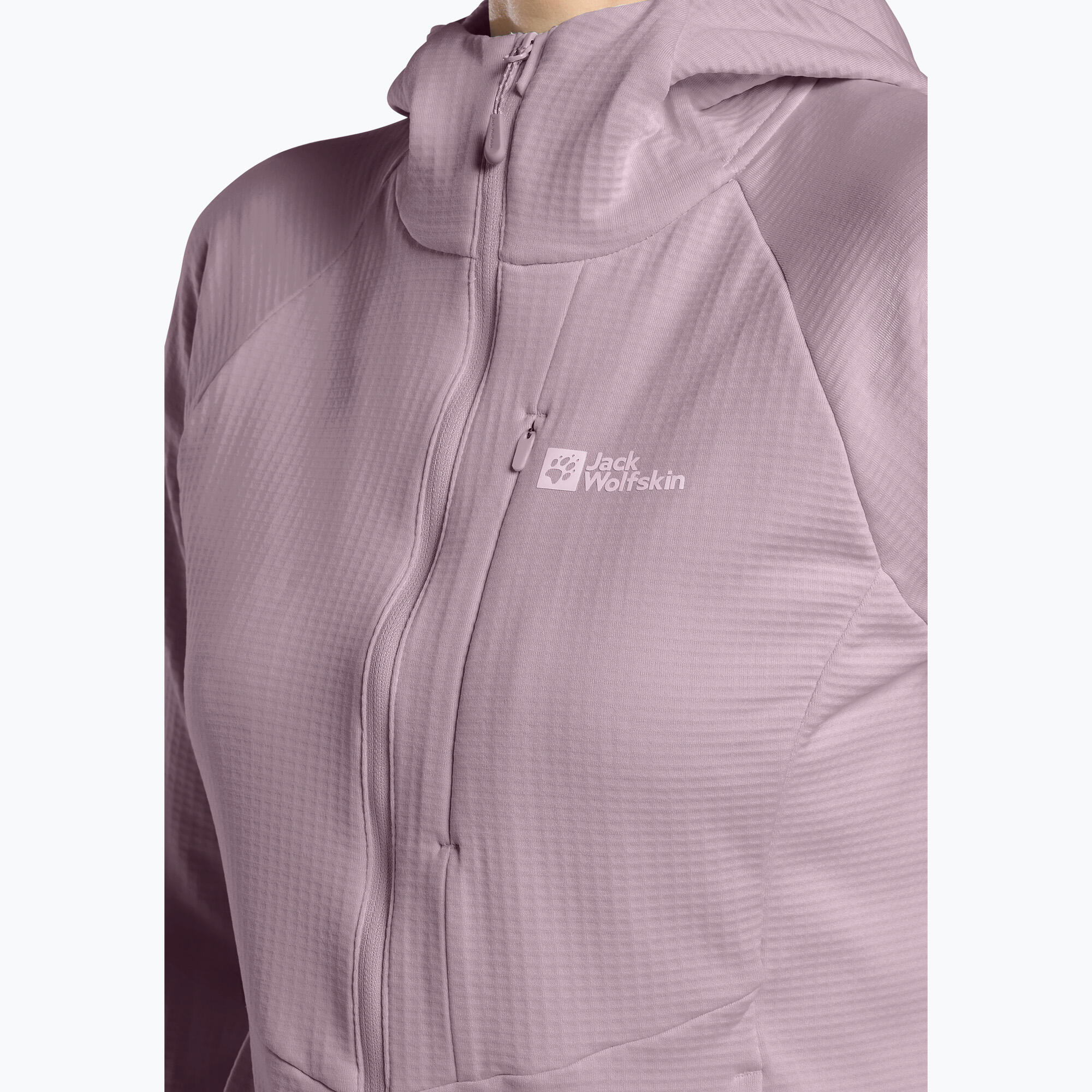 Casaco polar feminino Jack Wolfskin Kolbenberg com capuz e zíper completo 5/7