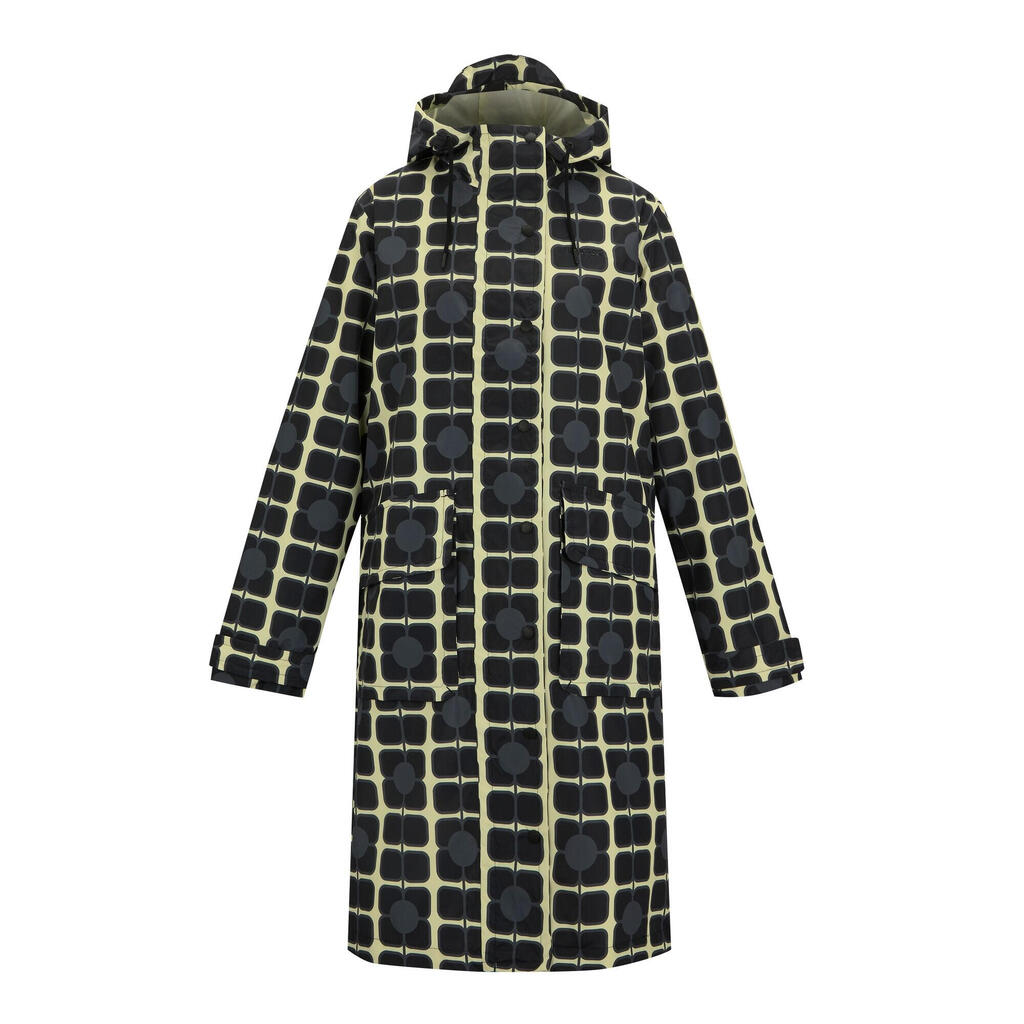 Womens/Ladies Orla Kiely Poppy Long Length Waterproof Jacket (Monochrome)