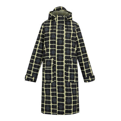 Dames orla kiely poppy waterdichte jas met lange lengte (monochroom)