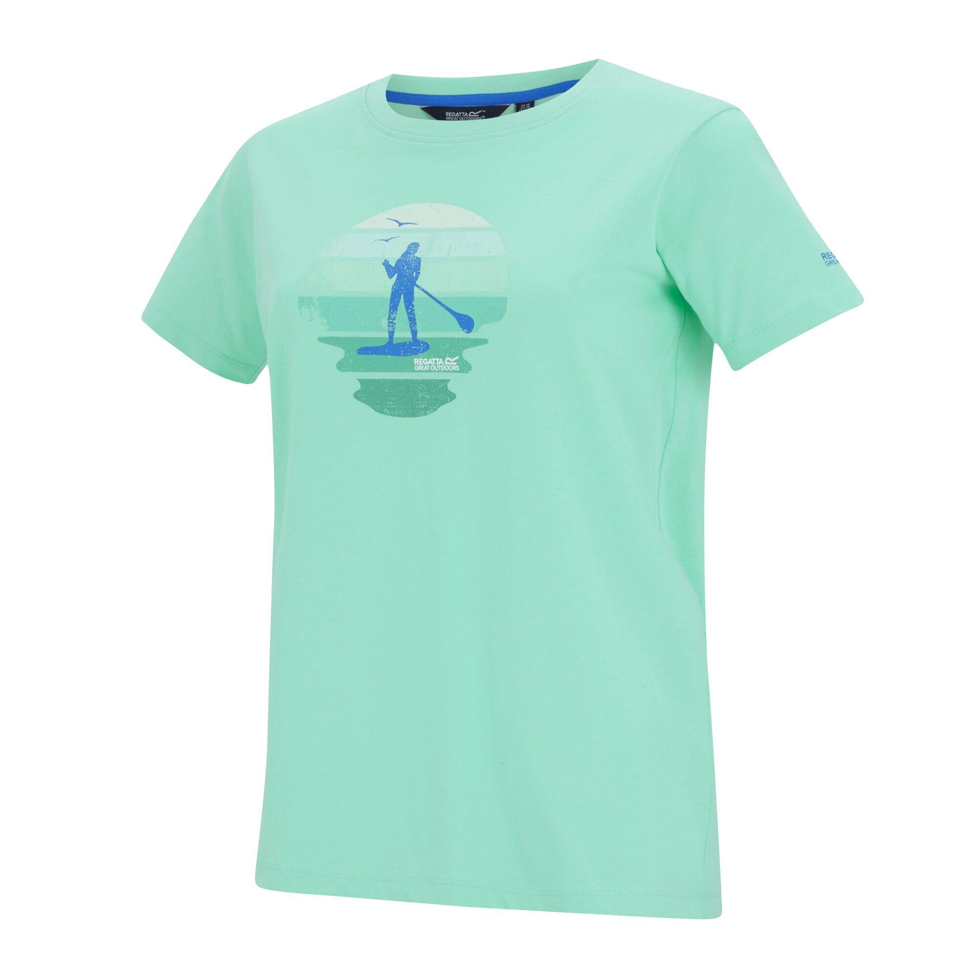 Tshirt Motif/style Paddleboard Au Coucher Du Soleil FILANDRA Femme (Turquoise 3/5
