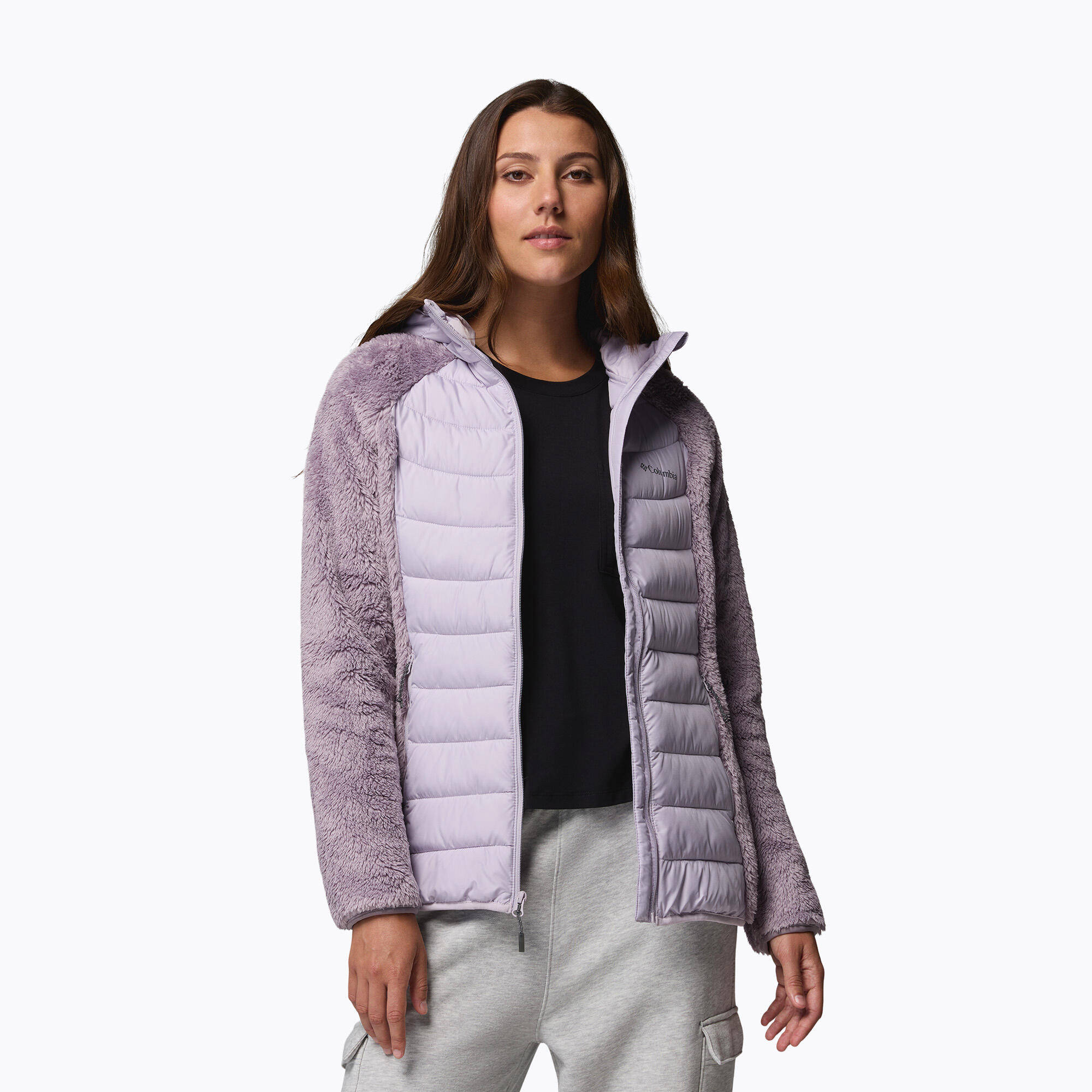 Casaco feminino acolchoado Columbia Powder Lite II Sherpa Hybrid 5/7