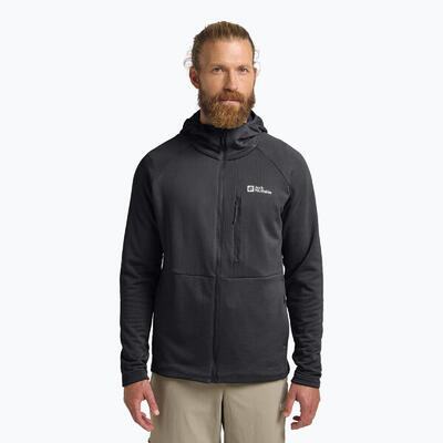 Heren fleecejack jack wolfskin kolbenberg hooded full zip