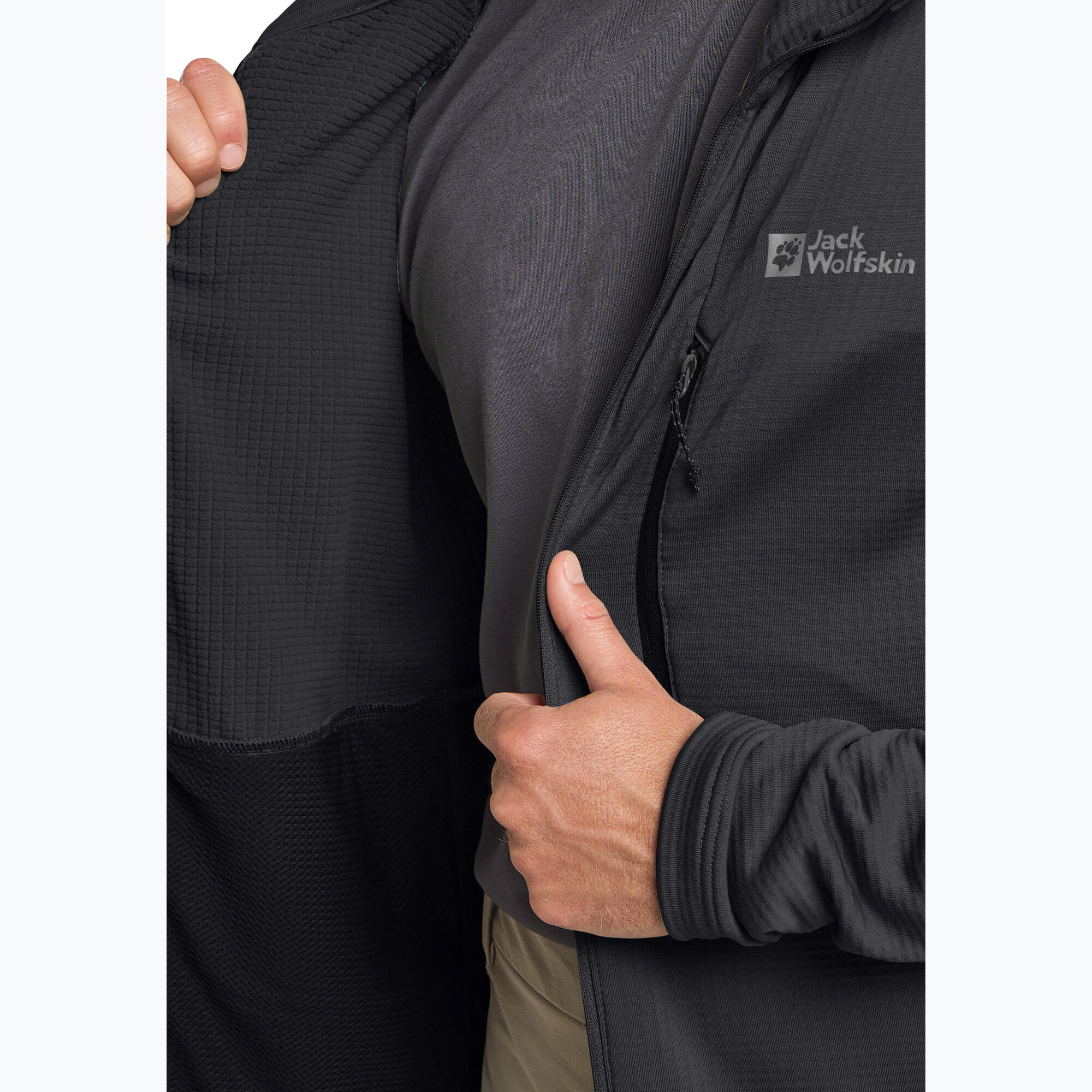 Veste polaire homme Jack Wolfskin Kolbenberg à capuche zippée intégralement 6/7