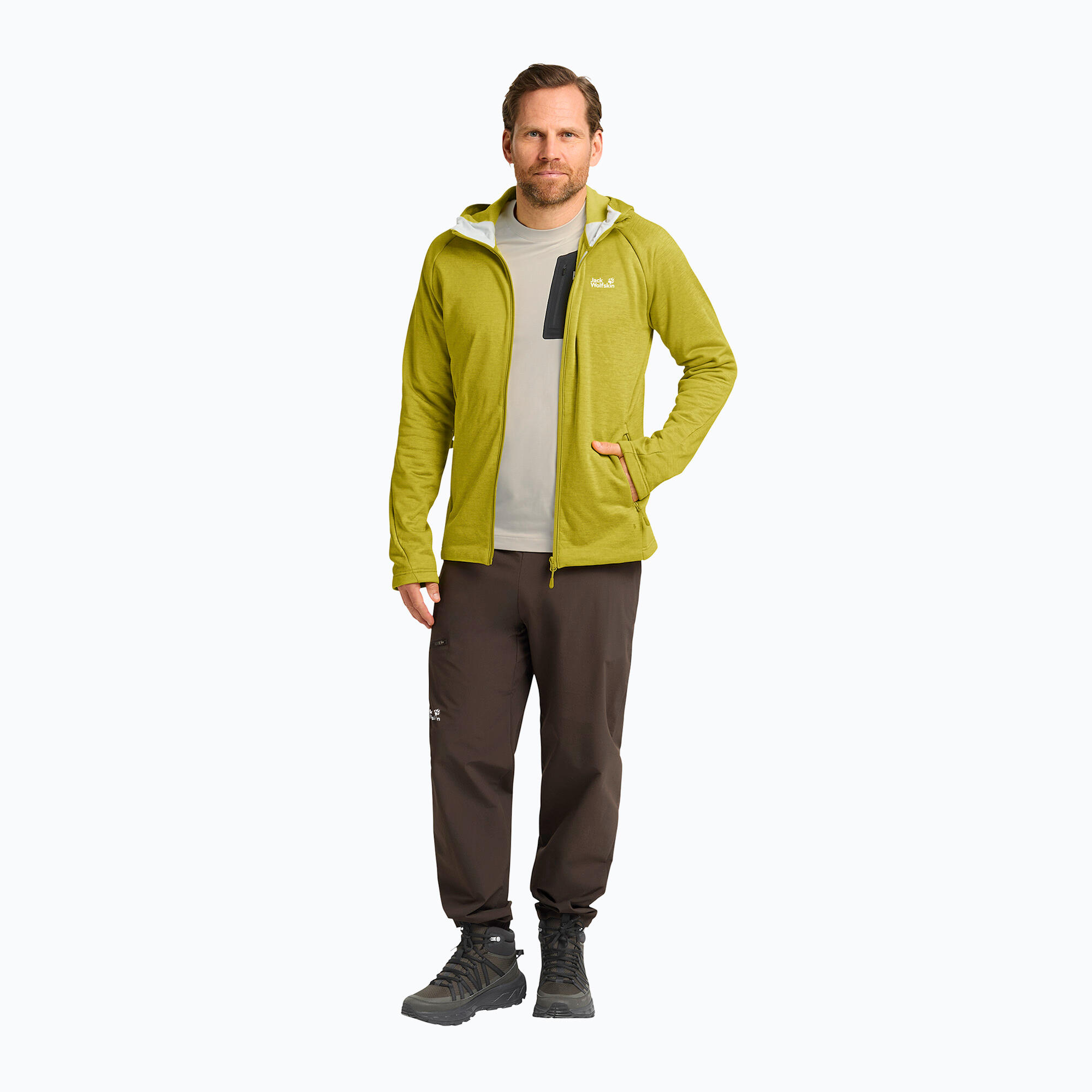 Sudadera de trekking para hombre Jack Wolfskin Peak District con capucha y 2/7