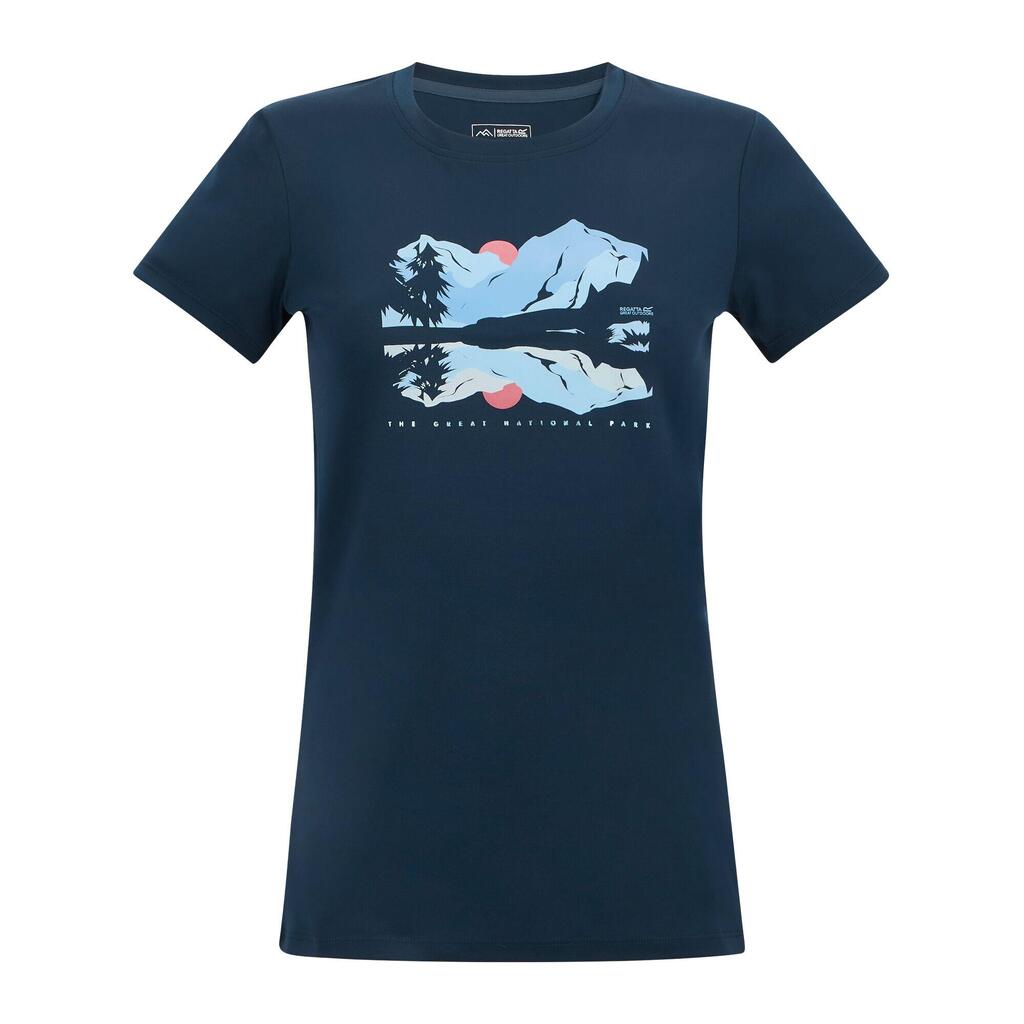 Womens/Ladies Mountain Scene TShirt (Navy Blue)