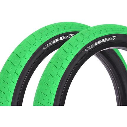 Zestaw opon BMX KHE ACME 20 cali x 2,40 cala zielony