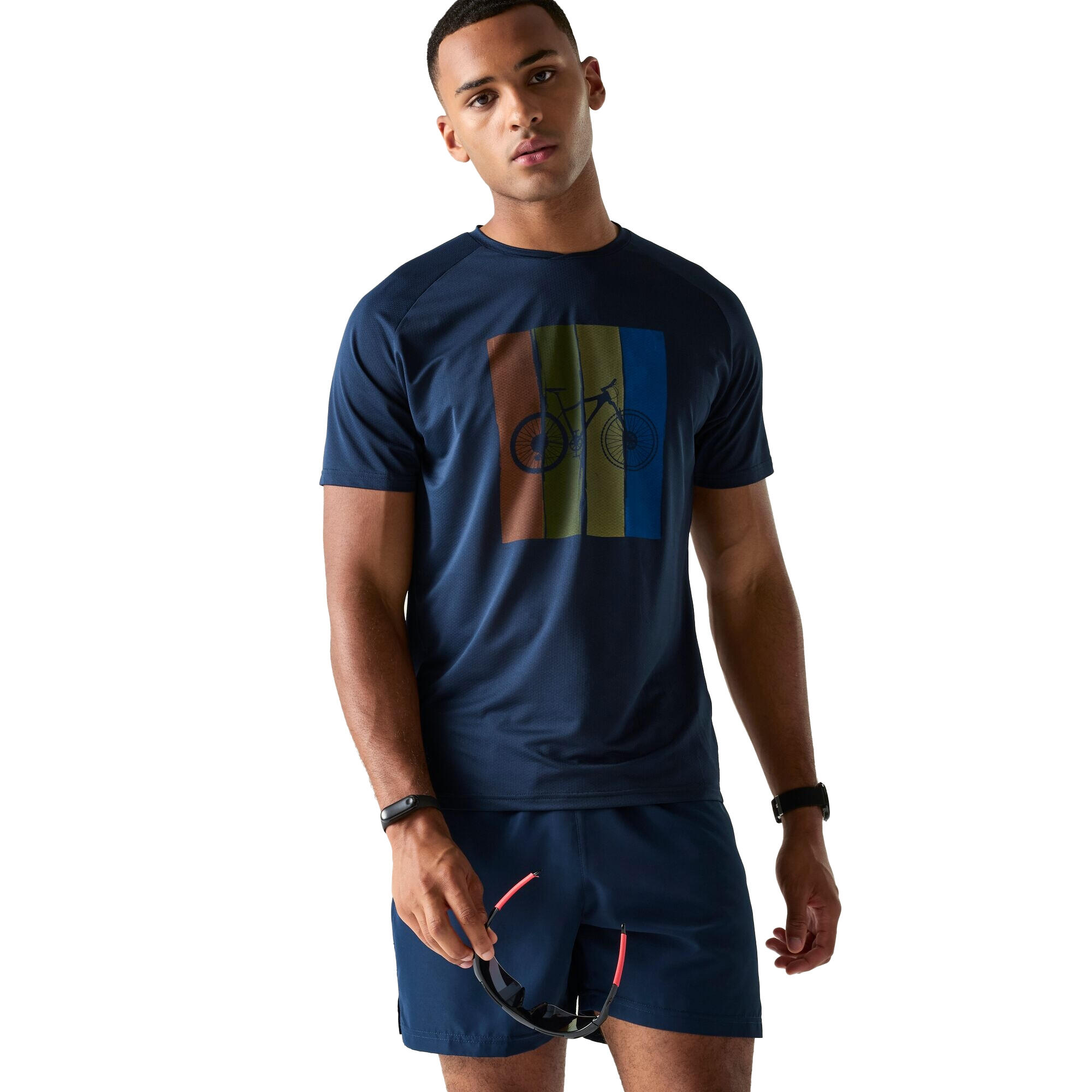 Camiseta Tech II Diseño Puntera de Ciclista para Hombre Marino 4/5