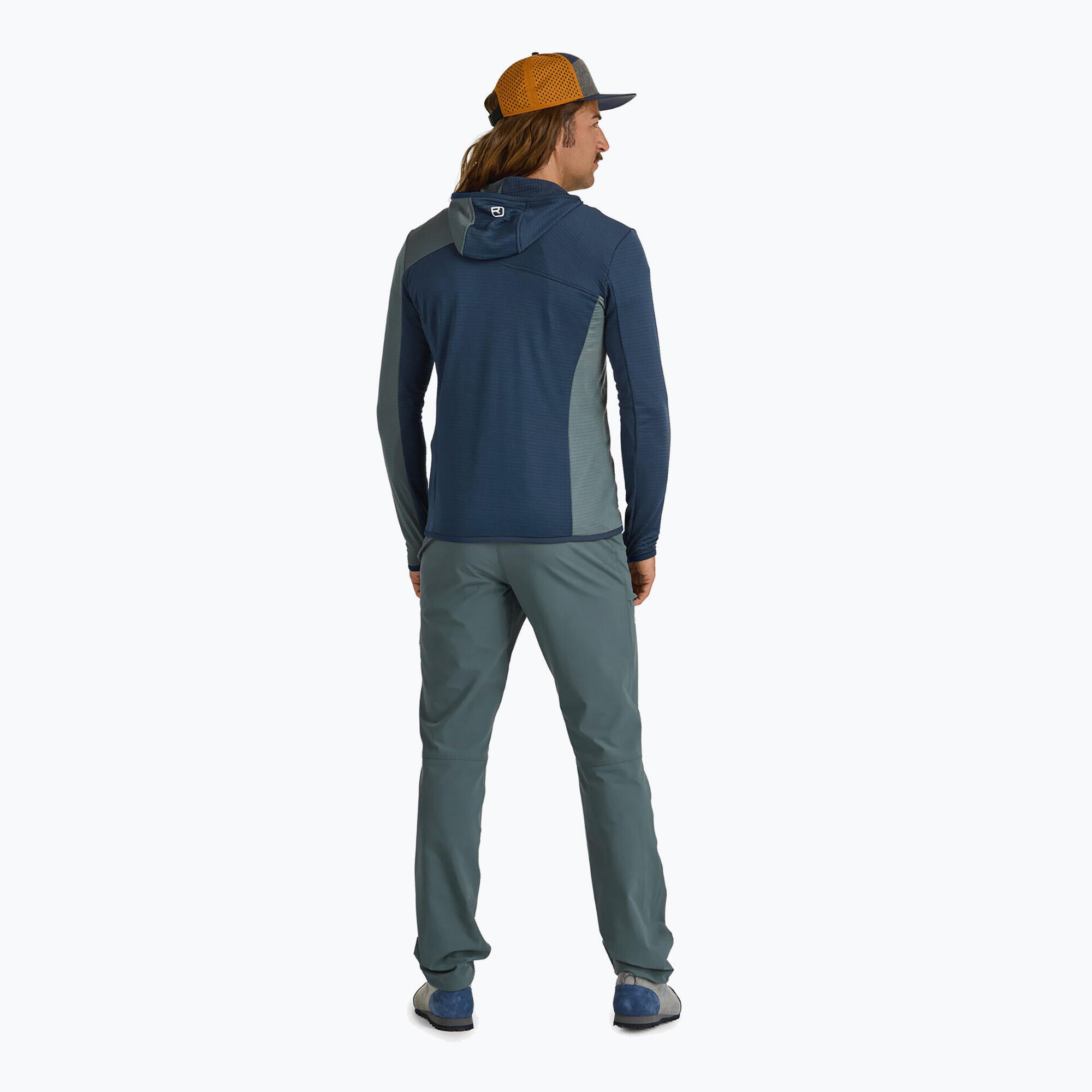Casaco masculino ORTOVOX Fleece Light Grid com capuz 3/7