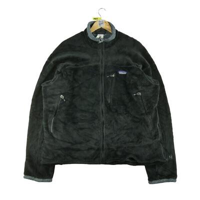 Tweedehands - dames retro zwarte fleece jas - goede staat