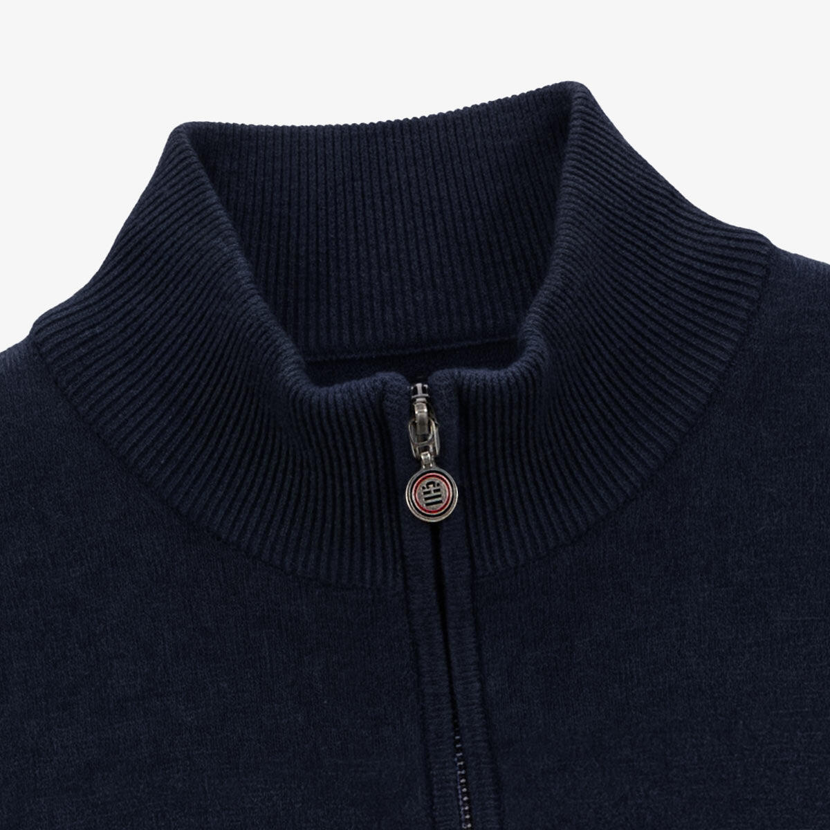 Maglione con collo zip in cotone e lana blu navy Malo 4/5