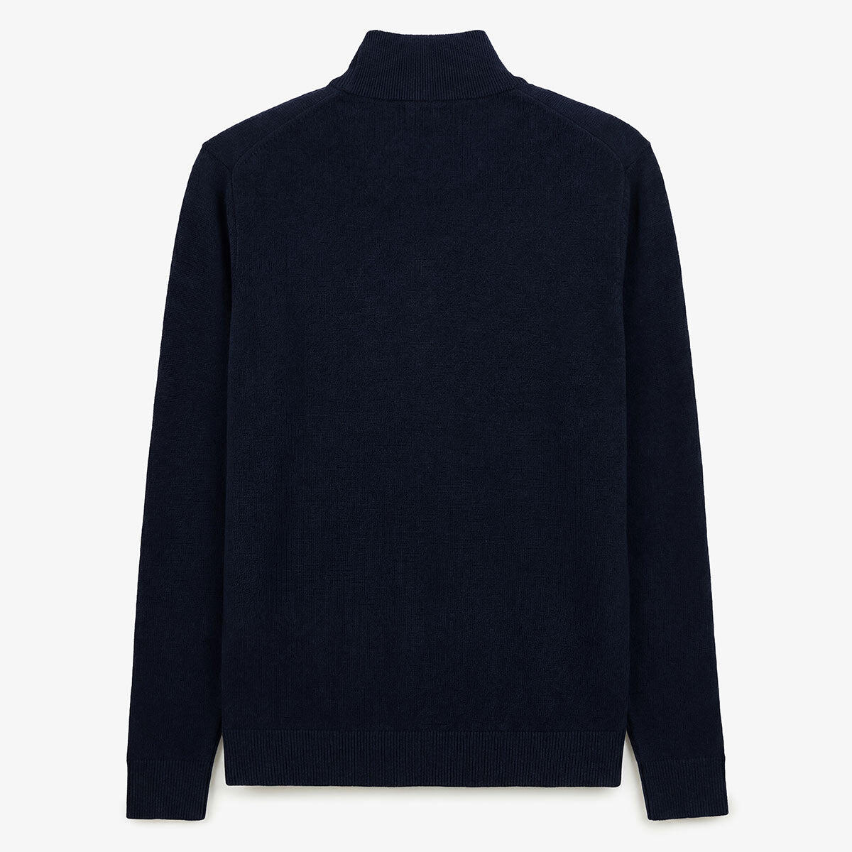 Maglione con collo zip in cotone e lana blu navy Malo 3/5