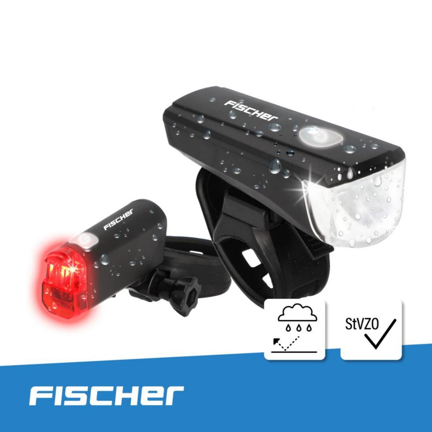 Lampki rowerowe Fischer LED przednia/tylna na baterię 2 szt. 5/7