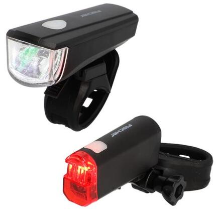 Lampki rowerowe Fischer LED przednia/tylna na baterię 2 szt.