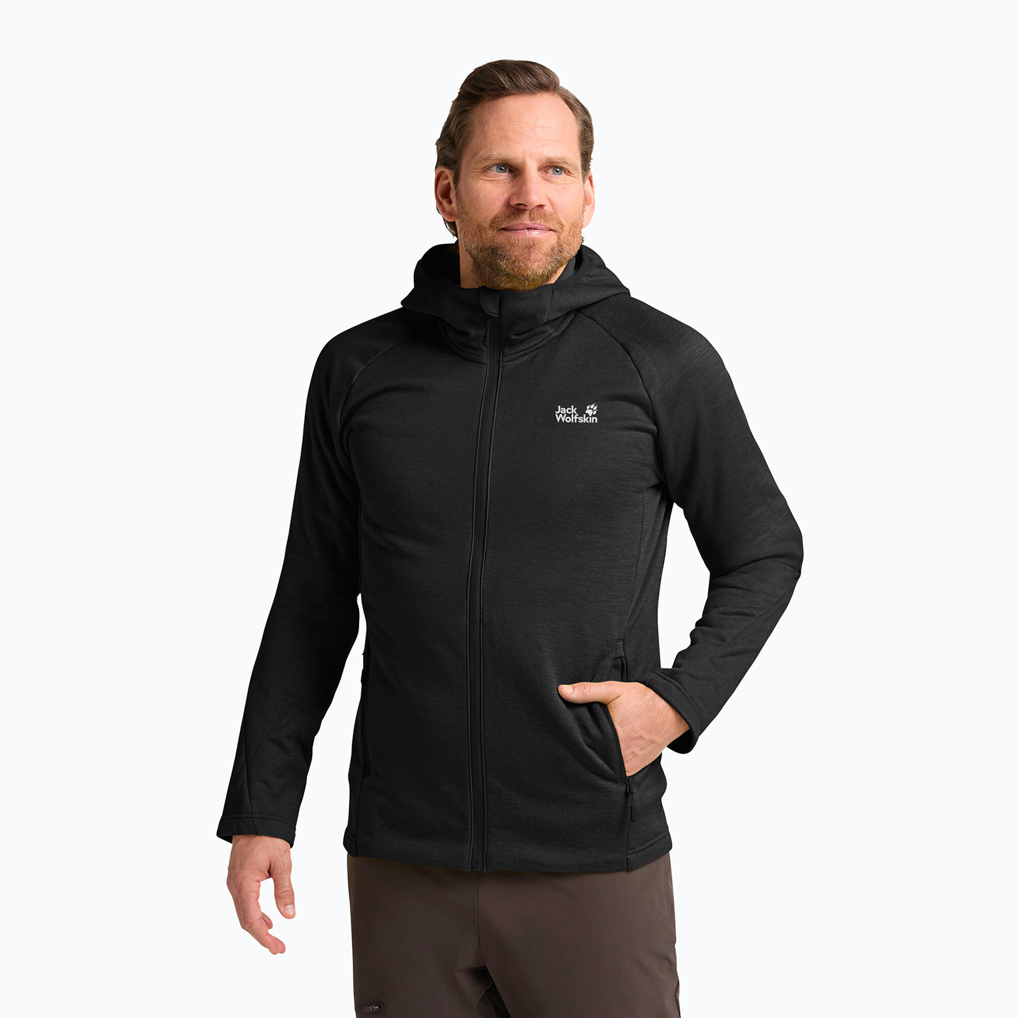 Bluza trekkingowa męska Jack Wolfskin Peak District Hooded Full Zip