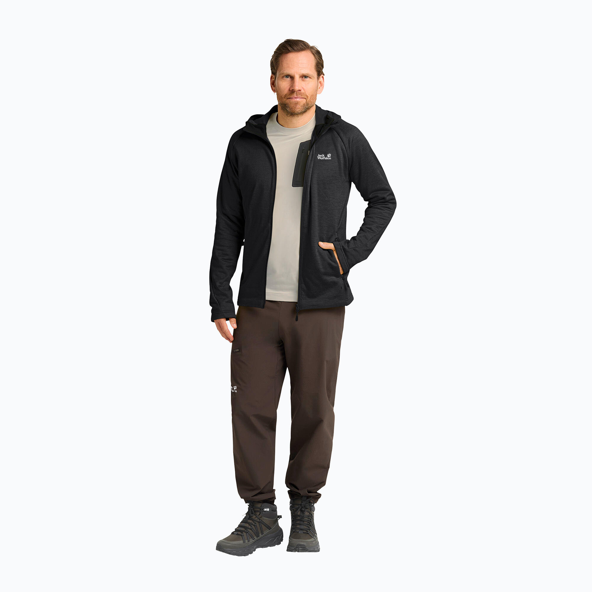 Bluza trekkingowa męska Jack Wolfskin Peak District Hooded Full Zip 2/7