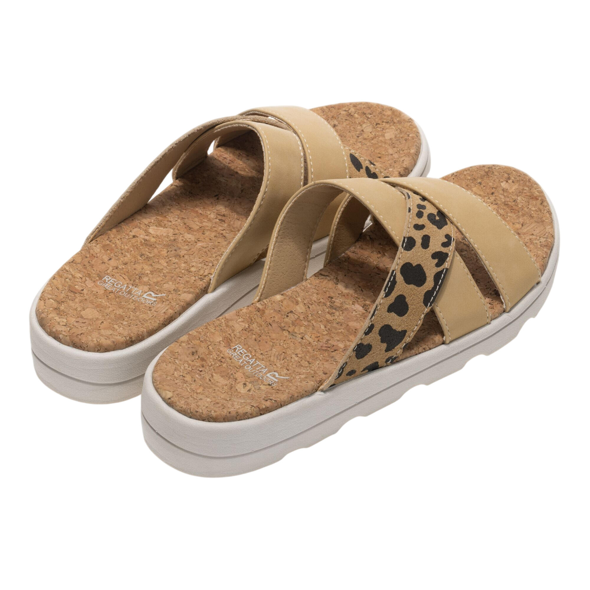 "Cassie" Leopardenmuster Sandalen für Damen Hellbraun 2/5