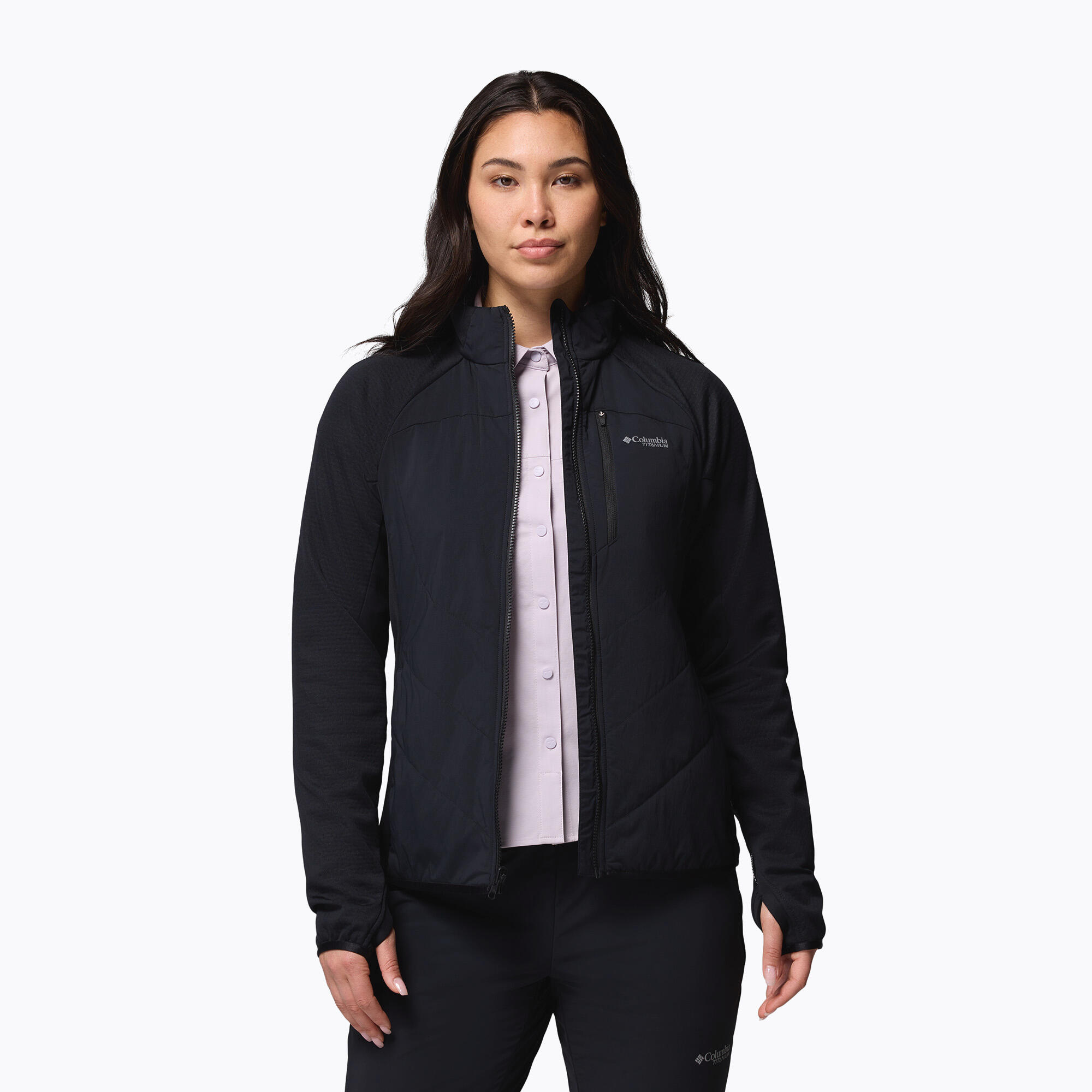 Casaco feminino Columbia Arctic Crest Hybrid com zíper completo 5/7