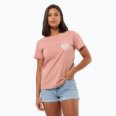 Dames t-shirt jack wolfskin discover heart