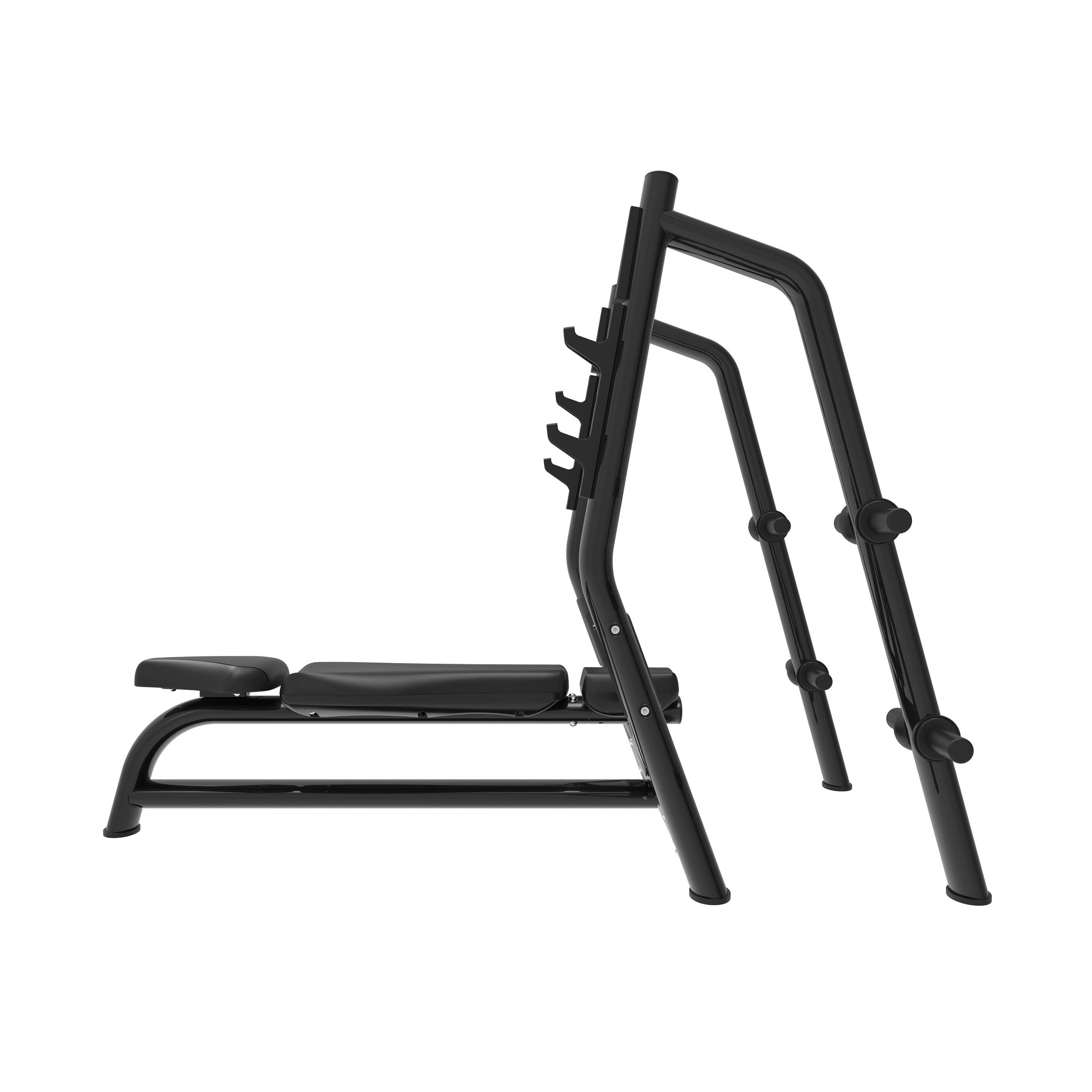 Banco Press de Banca Plano Fitness Tech com suportes e armazenamento de discos 3/4