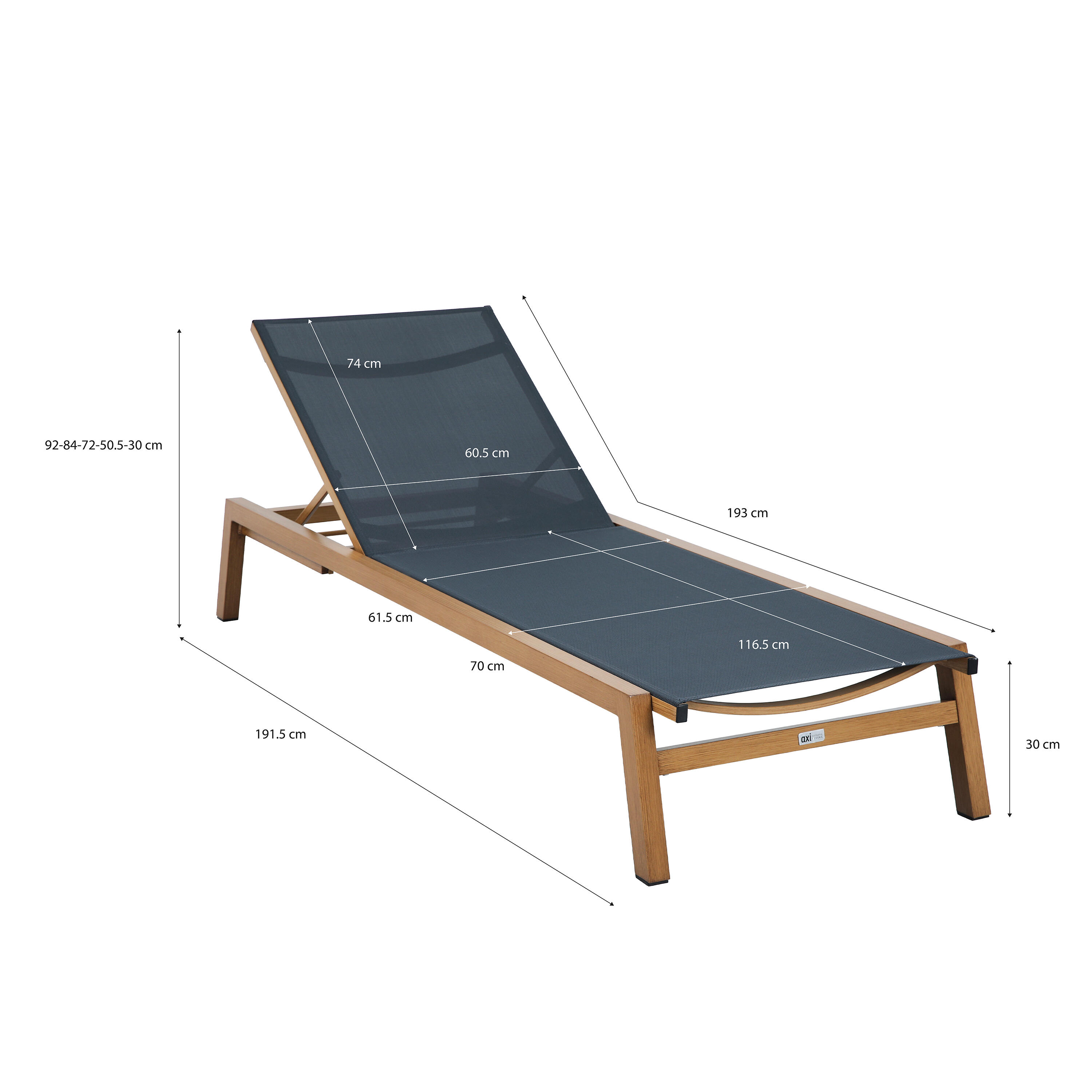 Chaise Longue Réglable en 5 positions - Anthracite 4/7