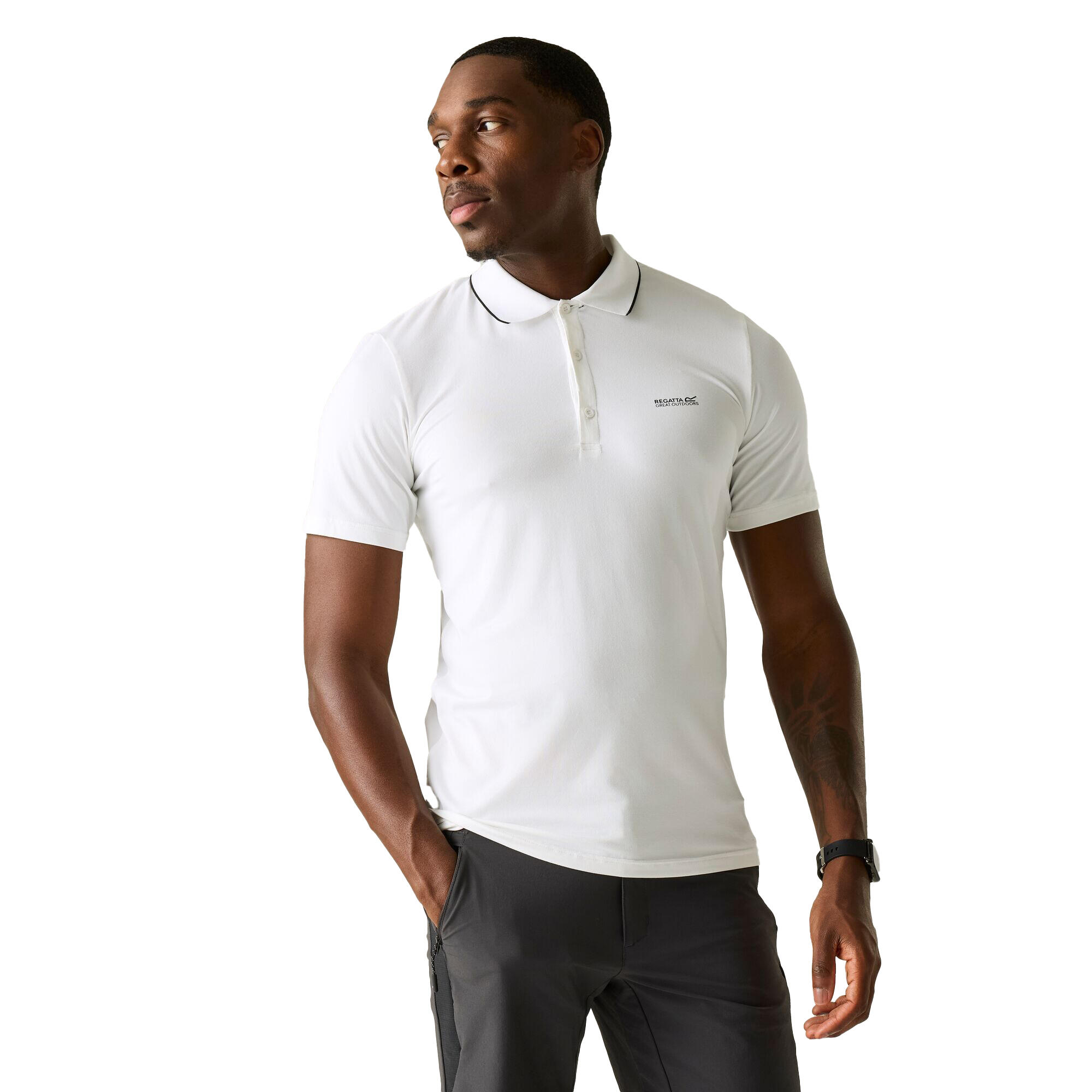 Maglietta Polo Elasticizzato Uomo Regatta Maverik Bianco 4/5