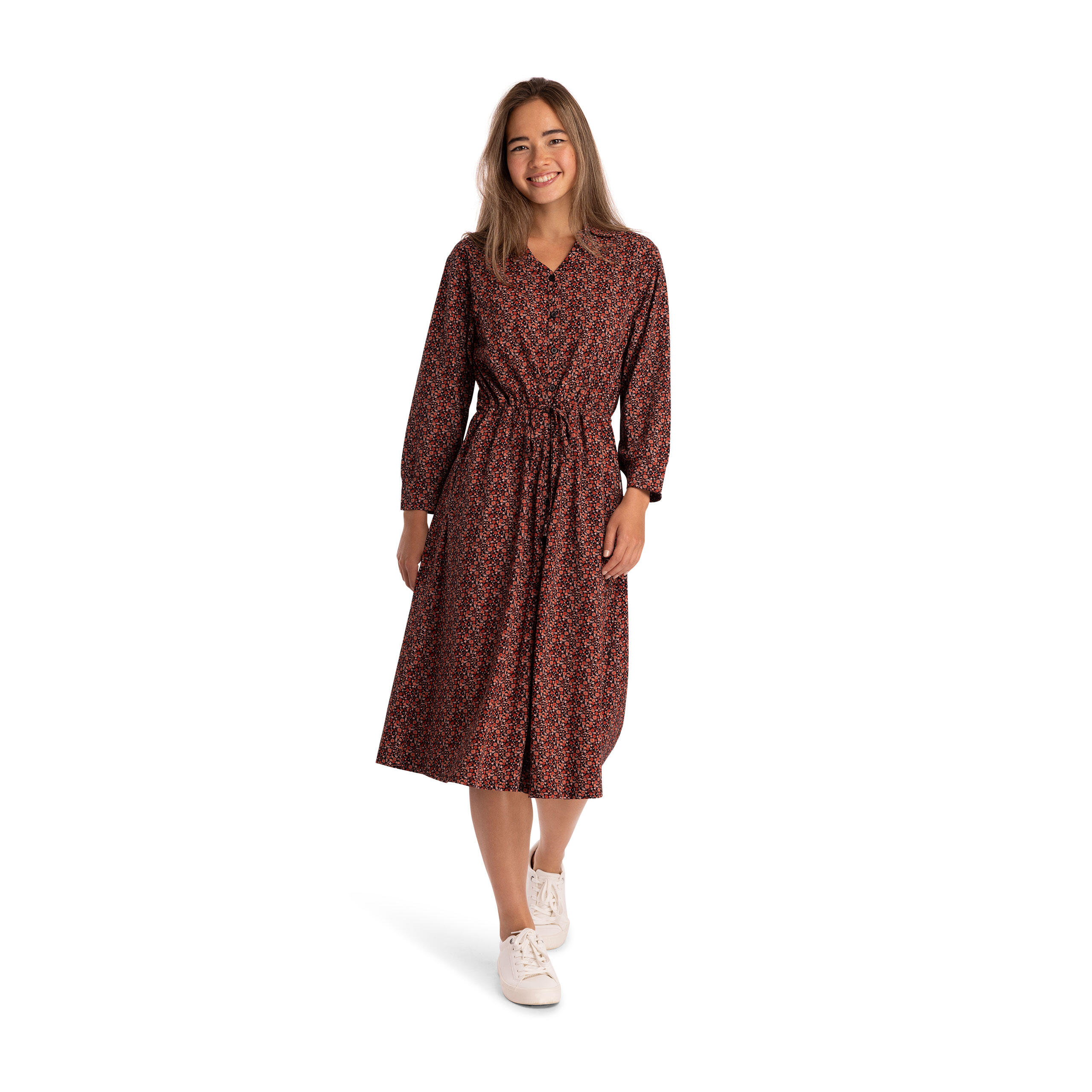 Womens Midi Length All Over Print Shirt Dress - Velina 2/5