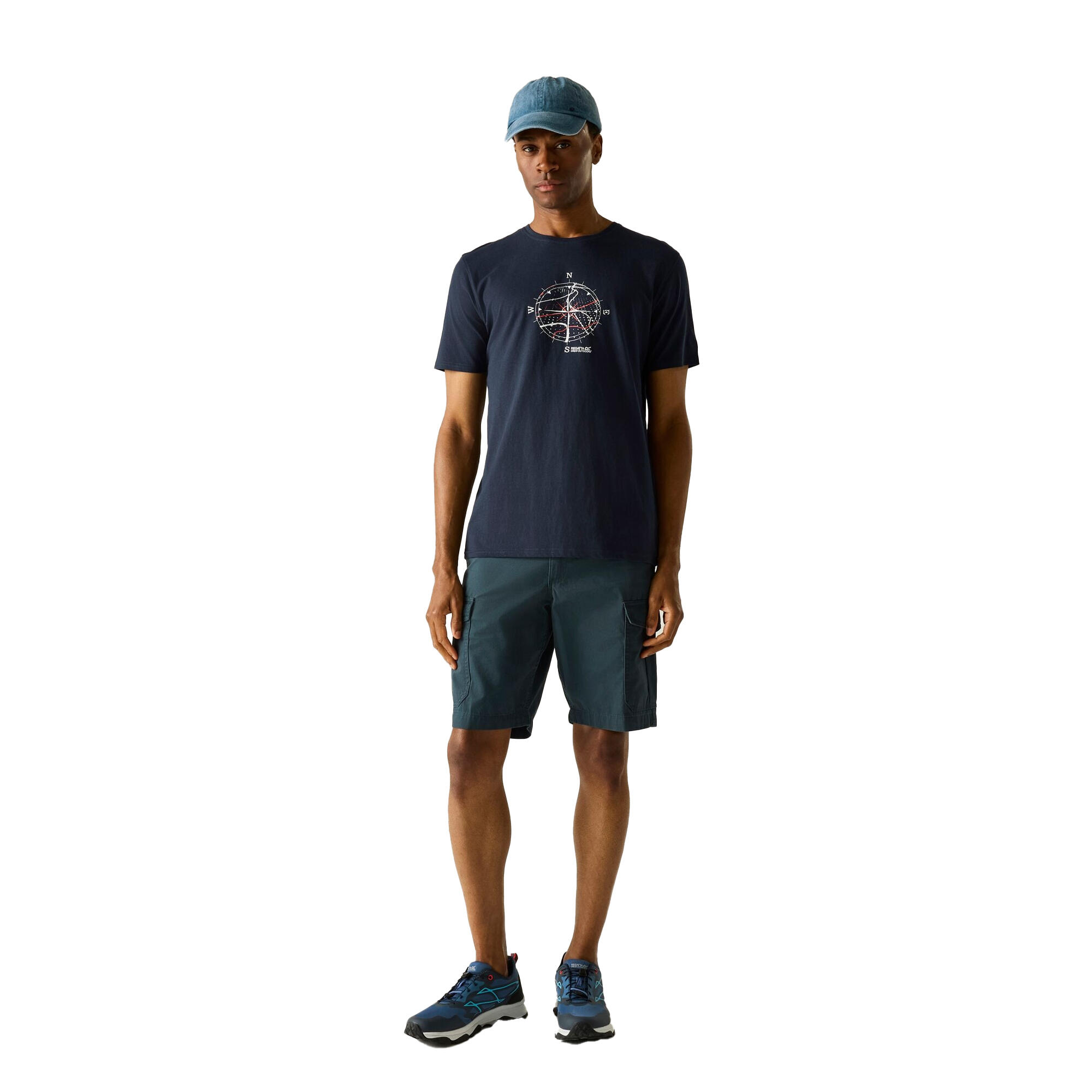 Tshirt Motif/style Boussole CLINE Homme (Bleu Marine) 4/5