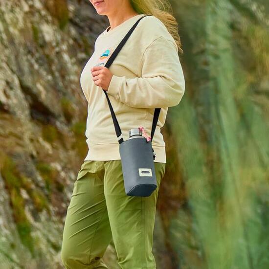 SAC À BOUTEILLE ISOTHERME-GRIS-AVEC POCHE SÉCURISÉ