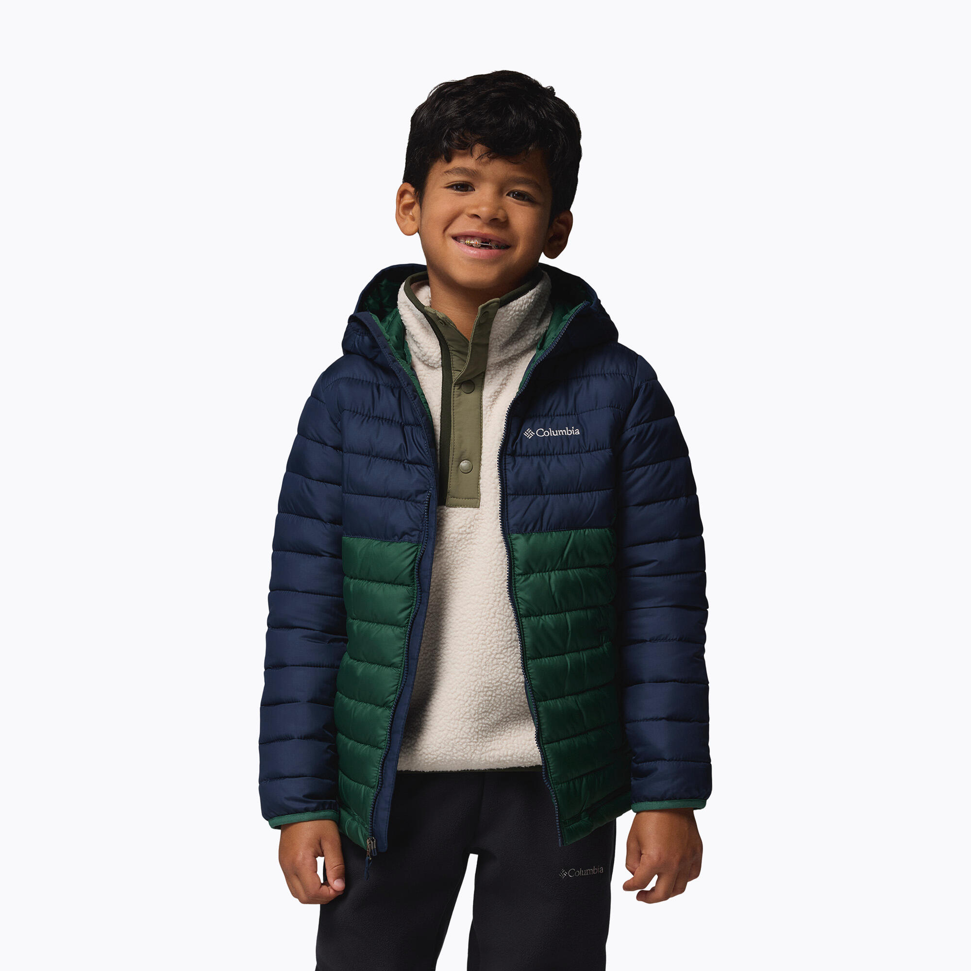 Casaco infantil Columbia Powder Lite II com capuz 5/7