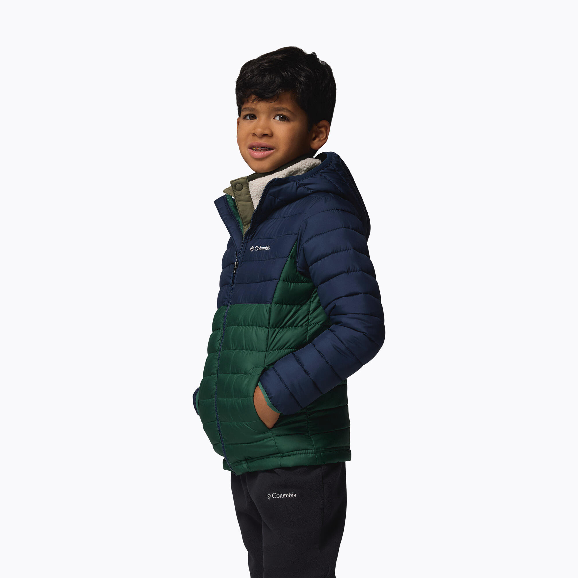 Casaco infantil Columbia Powder Lite II com capuz 4/7