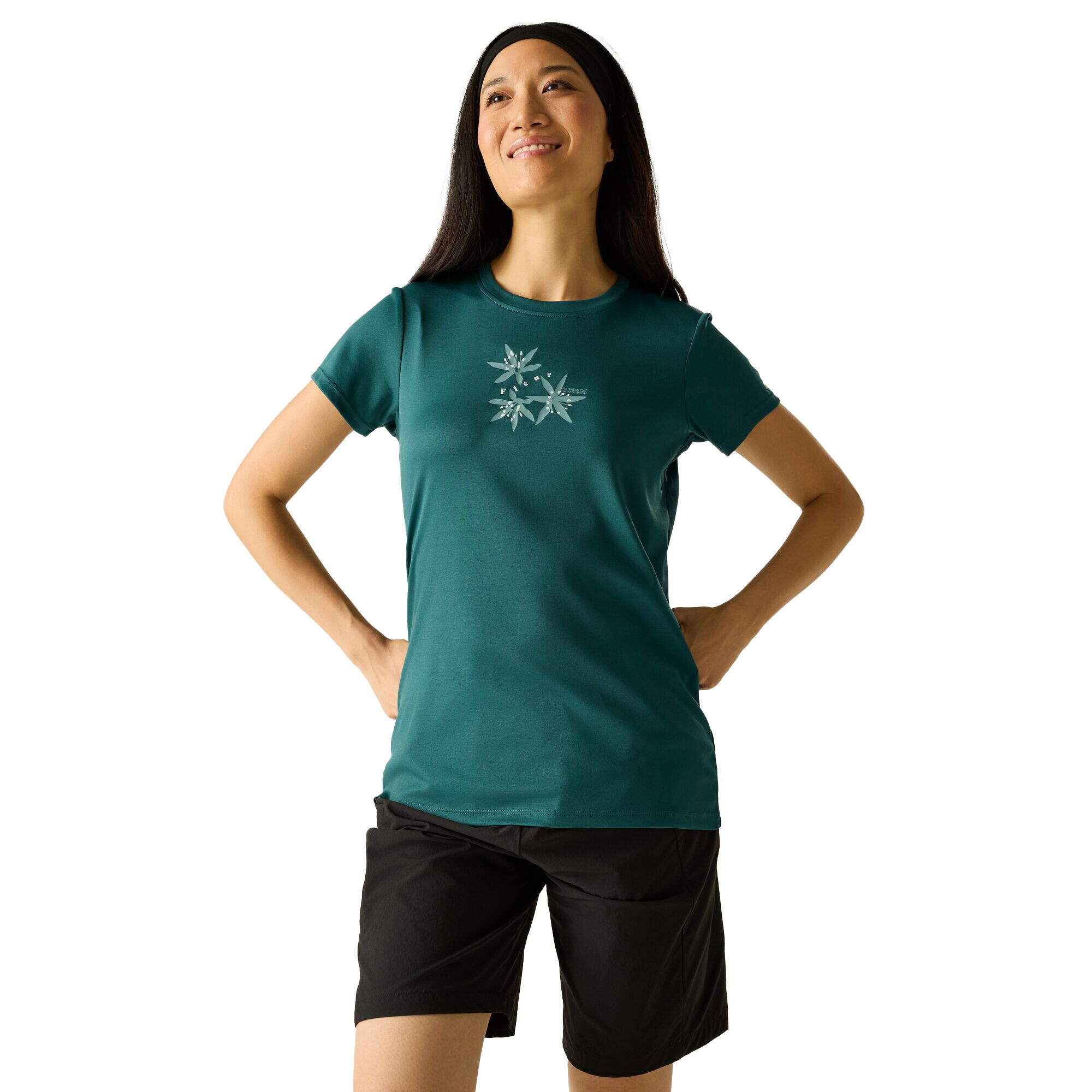 Womens/Ladies Fingal Flower TShirt (Mediterranean Green) 4/5