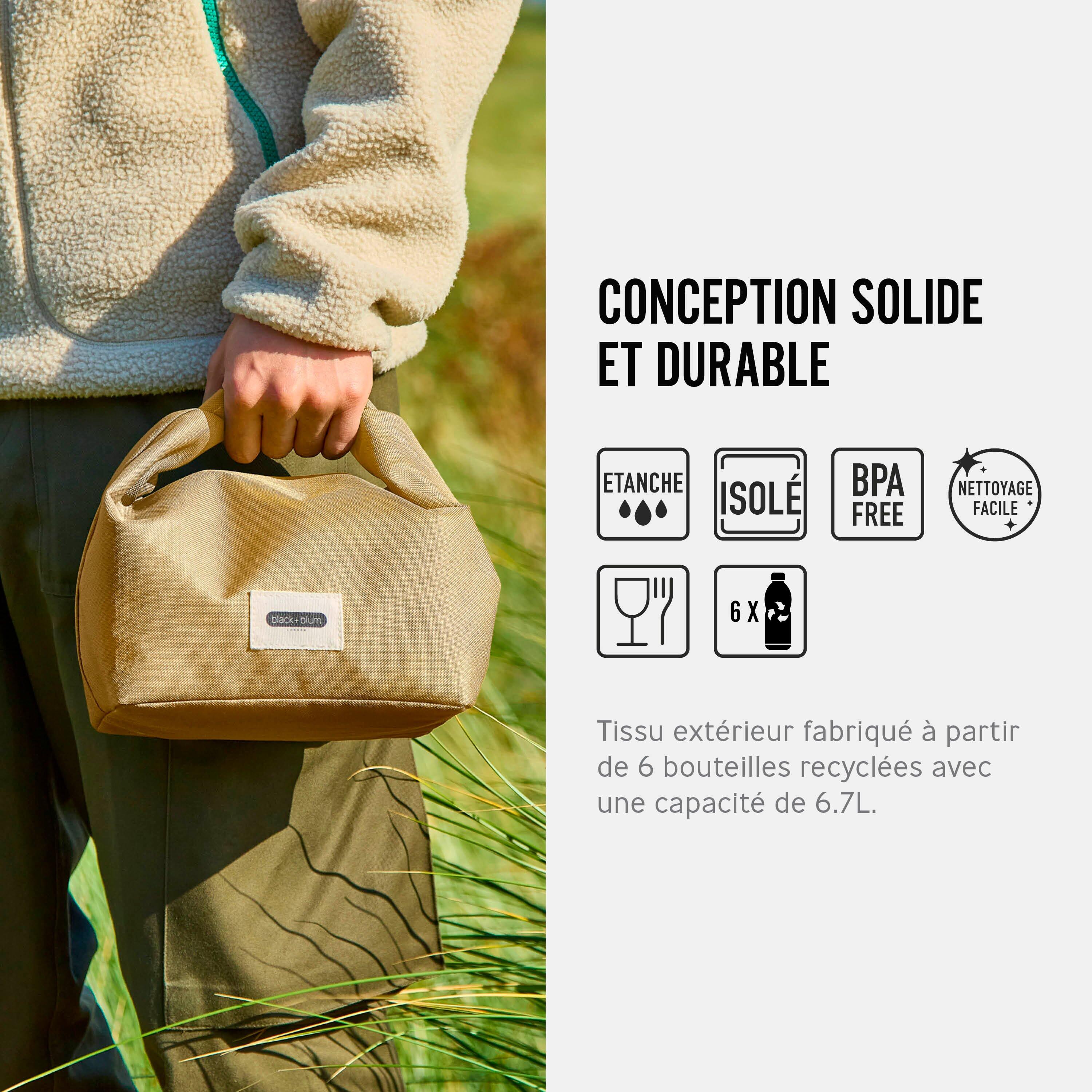 LUNCH BAG ISOTHERME-BEIGE-6,7L-ÉTANCHE-ECO-RESPONSABLE 3/6