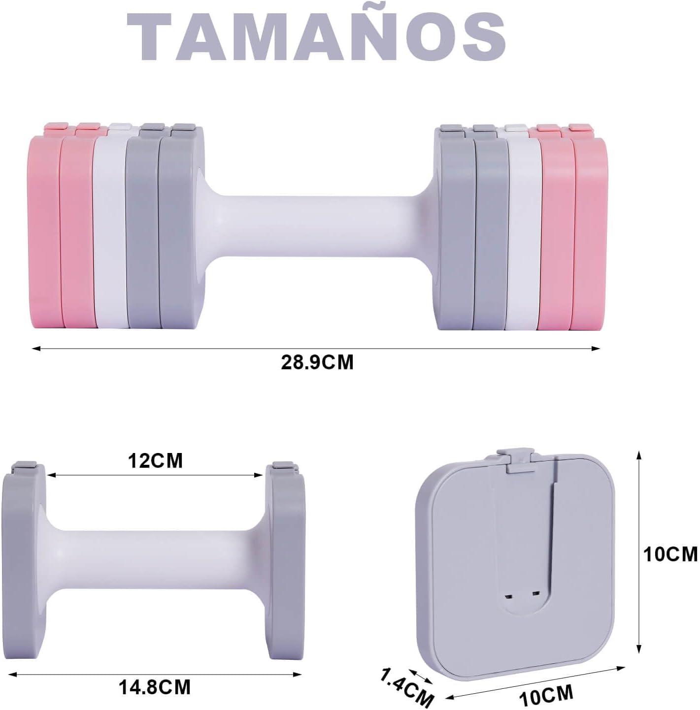 2 Mancuernas Ajustables 5 kg (Par) Impermeable Fitness 4/4