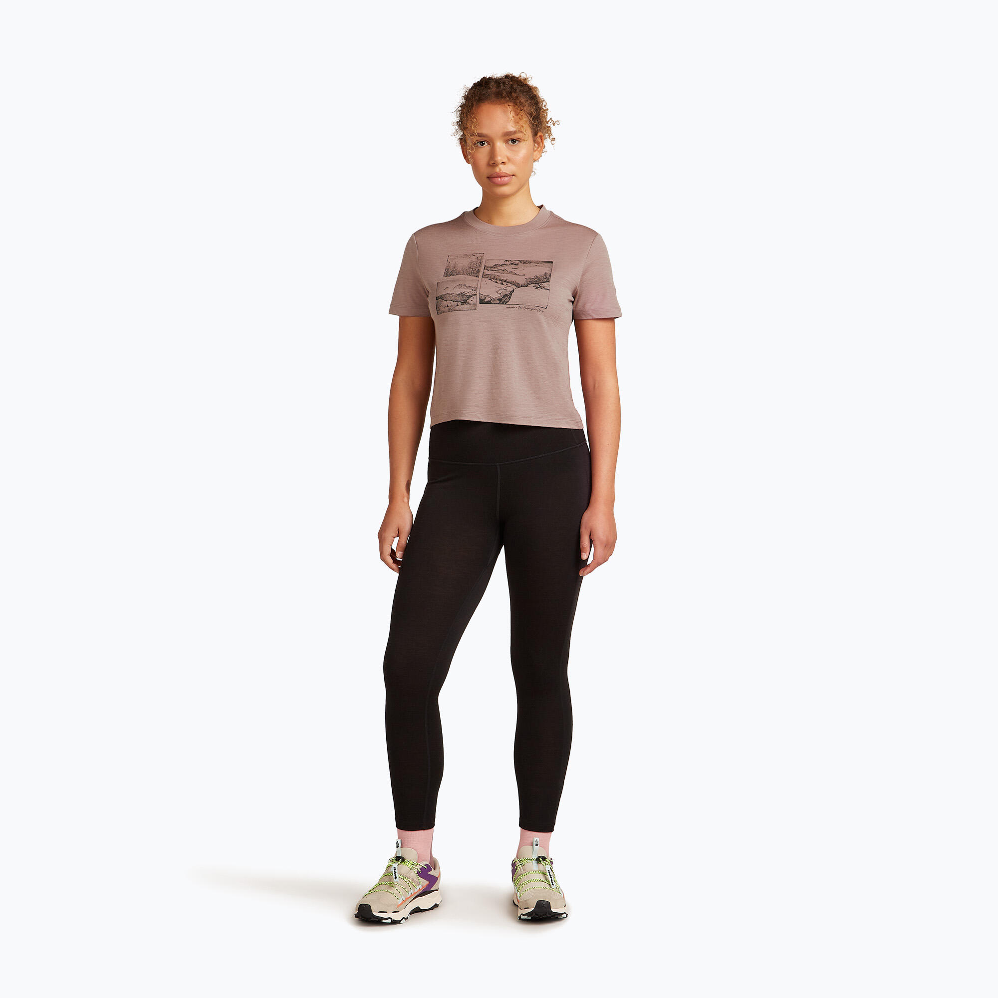 T-shirt femme icebreaker Merino 150 Tech Lite Crop The Climb 2/7