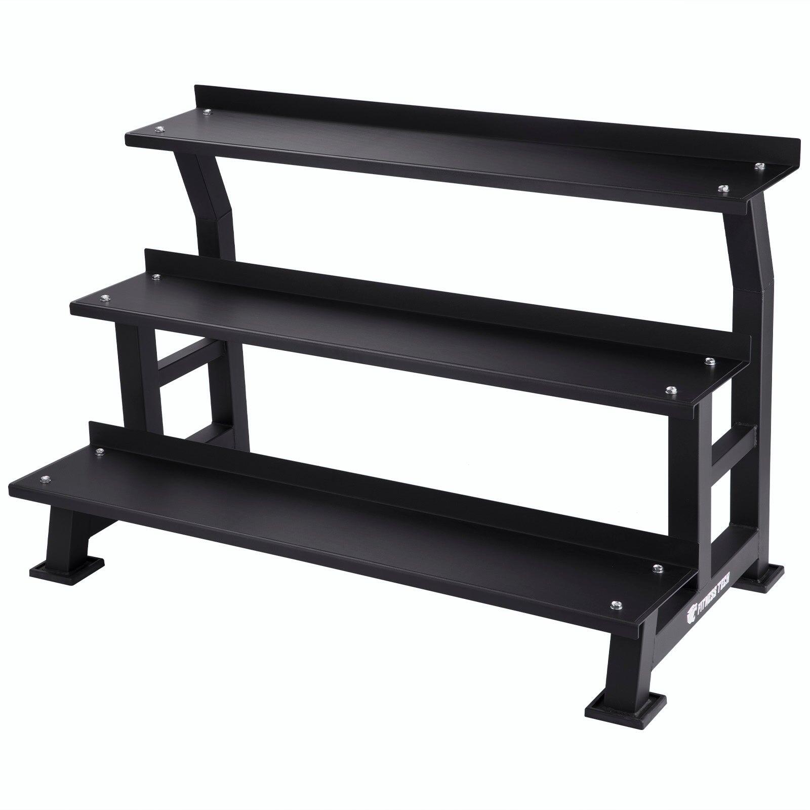 Support pour kettlebells à 3 niveaux Fitness Tech Rack Acier noir 3/6