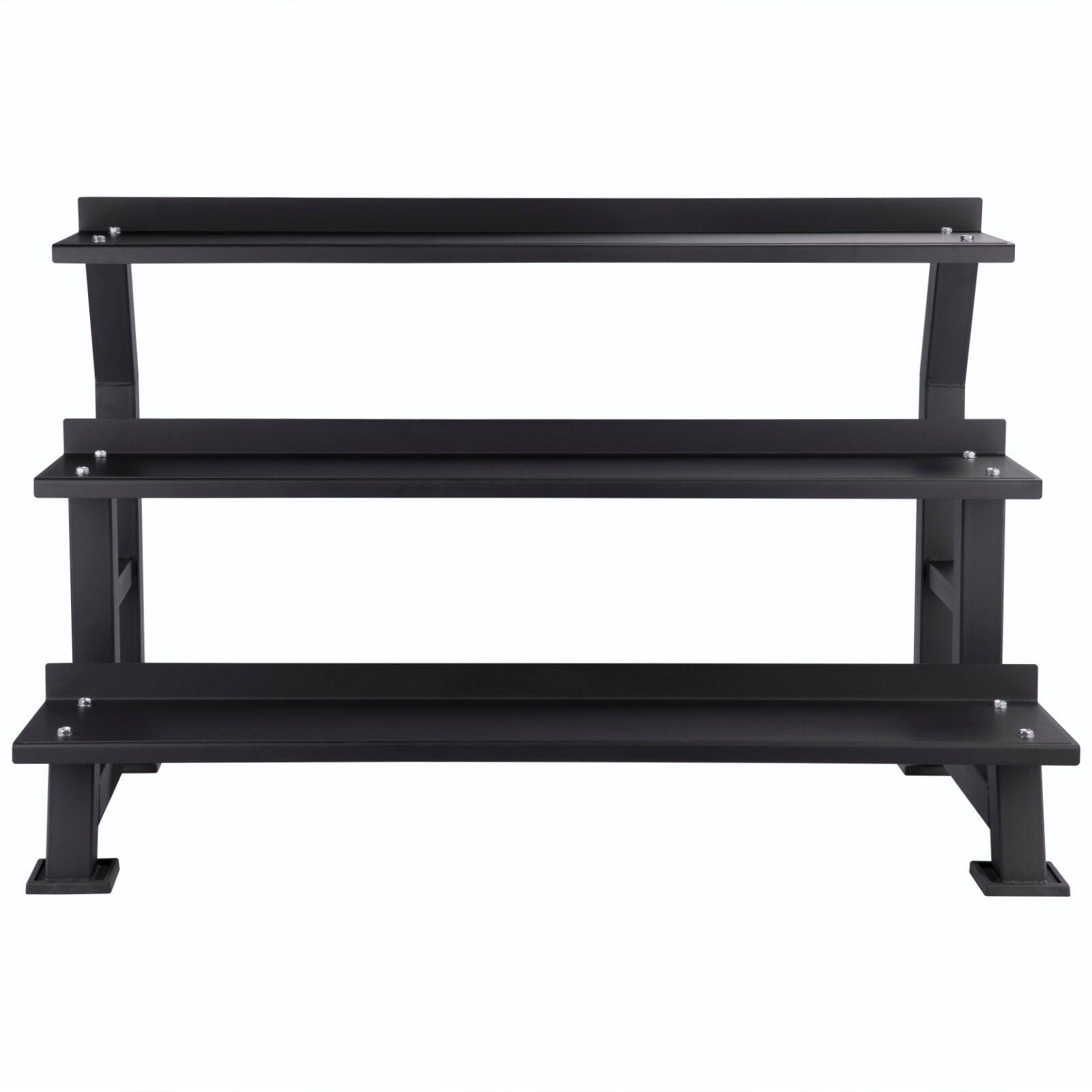 Support pour kettlebells à 3 niveaux Fitness Tech Rack Acier noir 2/6