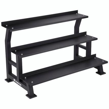 Kettlebell-rek met 3 niveaus Fitness Tech Rack Zwart staal