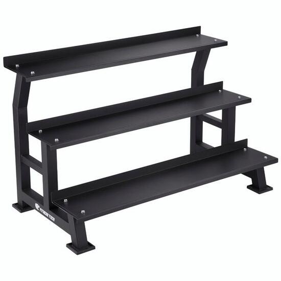 Kettlebell-rek met 3 niveaus Fitness Tech Rack Zwart staal