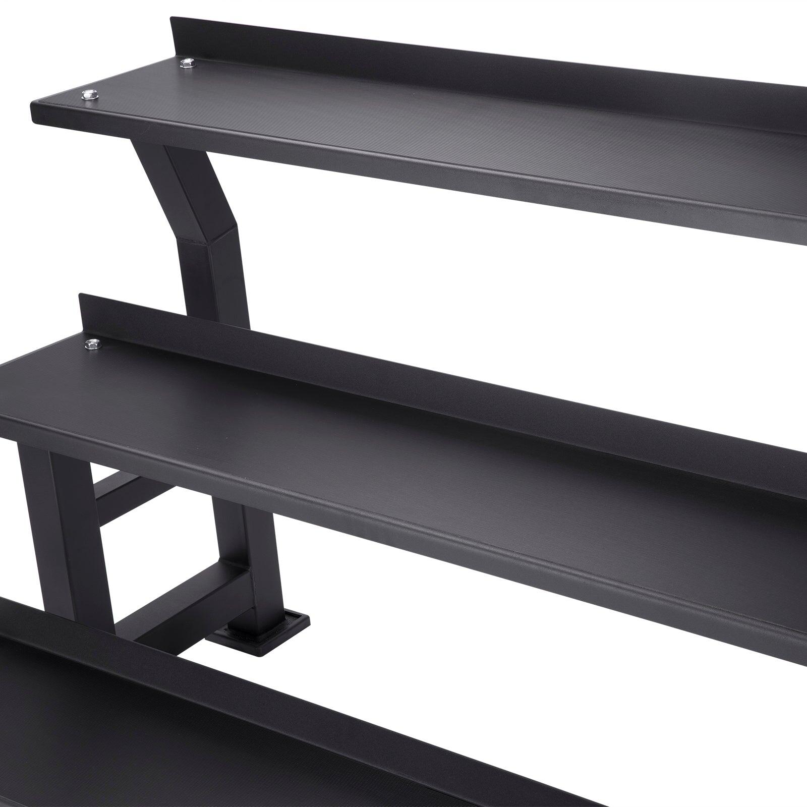 Support pour kettlebells à 3 niveaux Fitness Tech Rack Acier noir 4/6