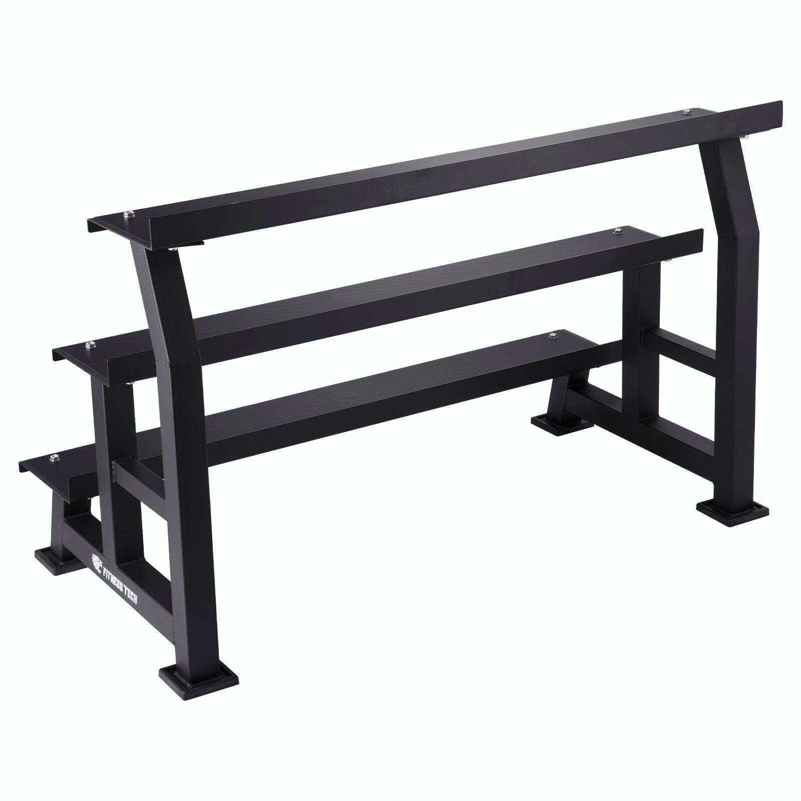 Support pour kettlebells à 3 niveaux Fitness Tech Rack Acier noir 6/6